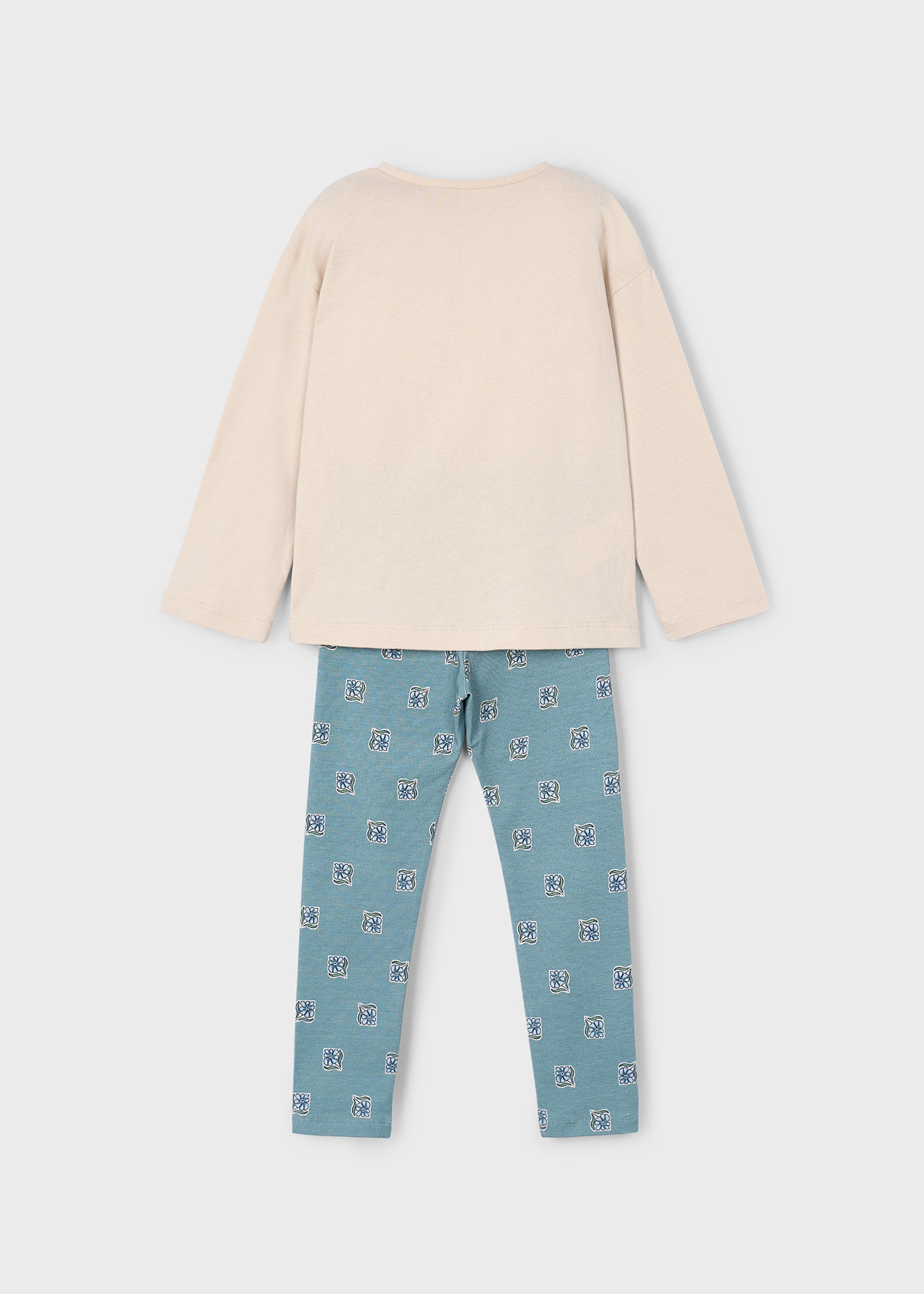 Set colanti cu imprimeu si tricou fetita