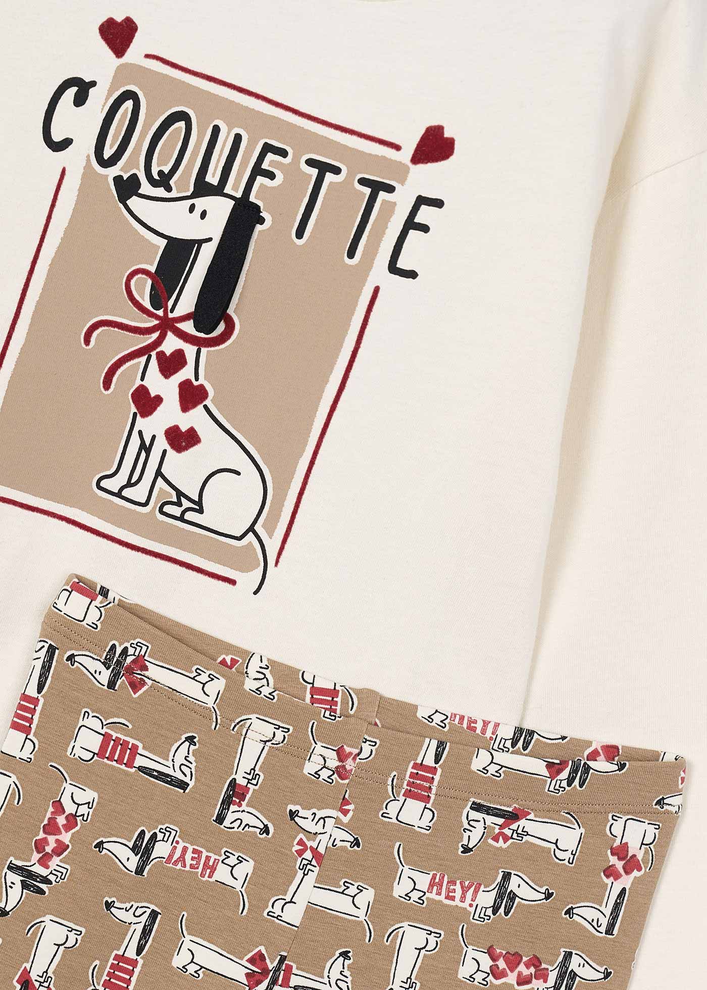 Completo leggings stampato e maglietta bambina