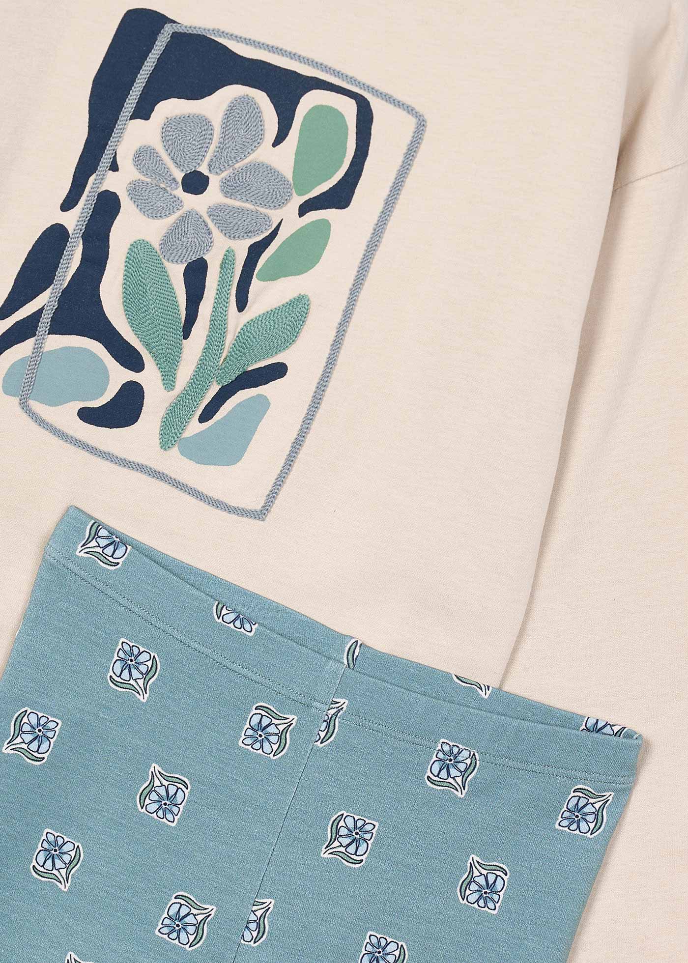 Set Leggings gemustert und Shirt Mädchen