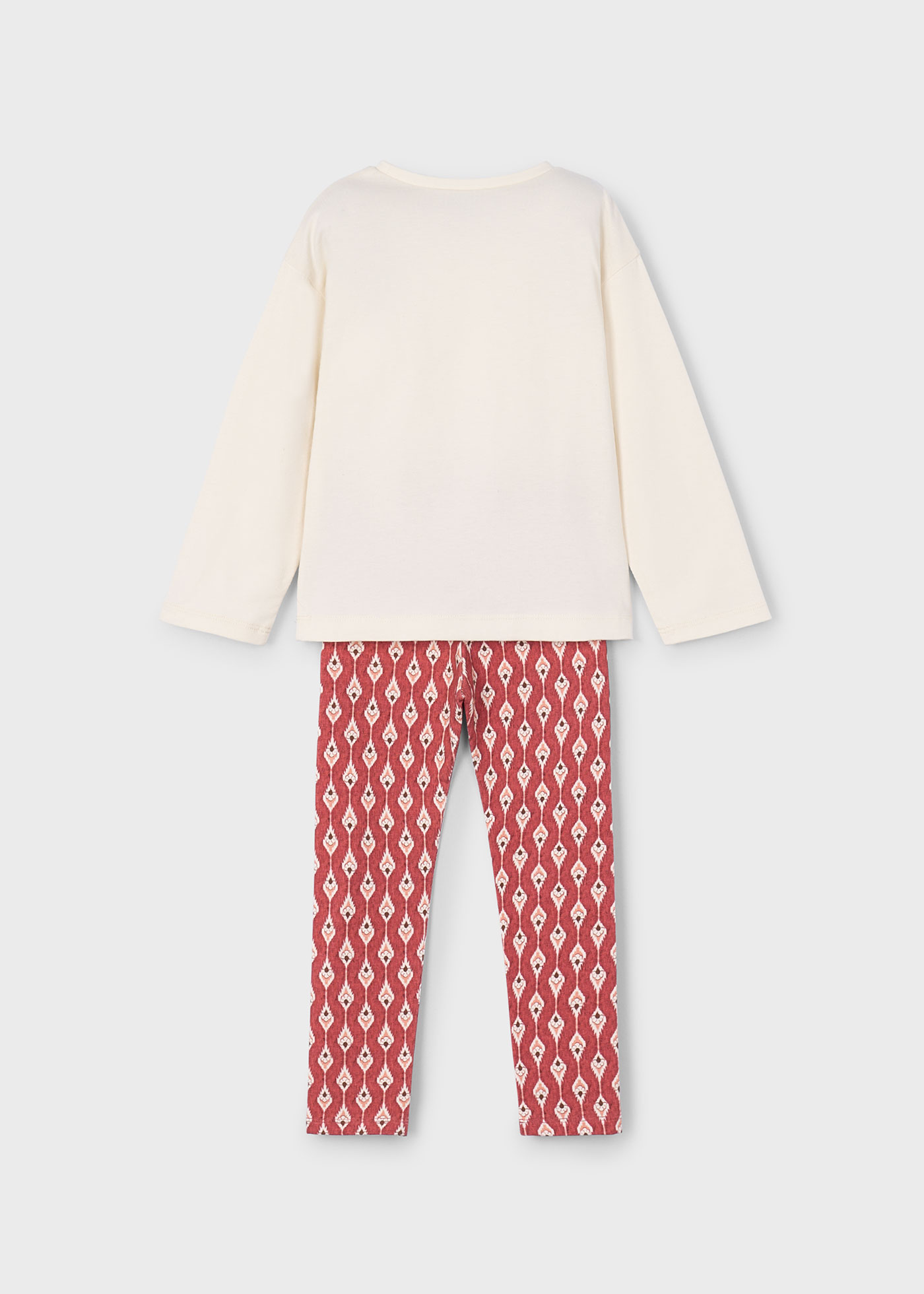 Set colanti cu imprimeu si tricou fetita