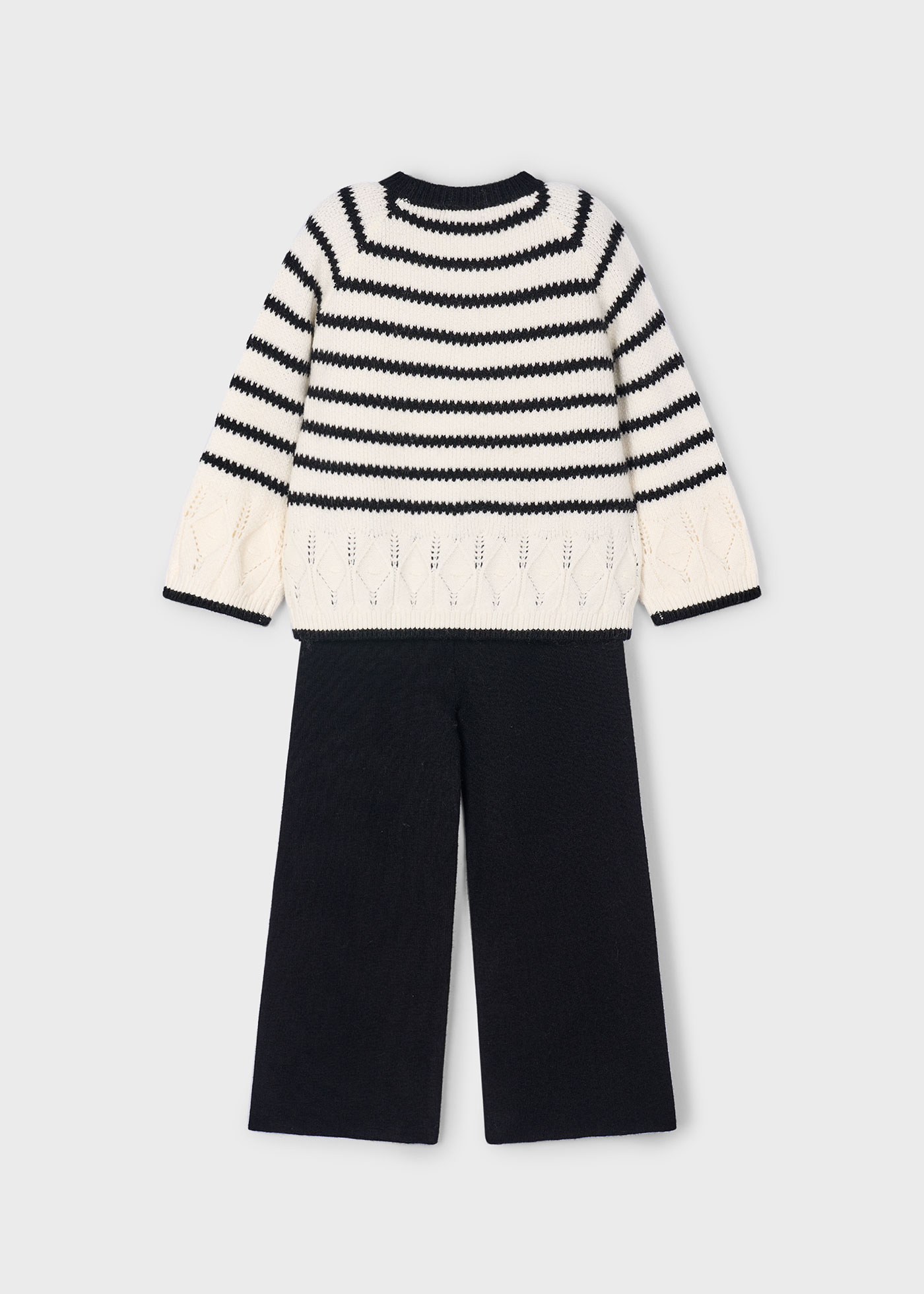 Ensemble pantalon et pull rayé fille