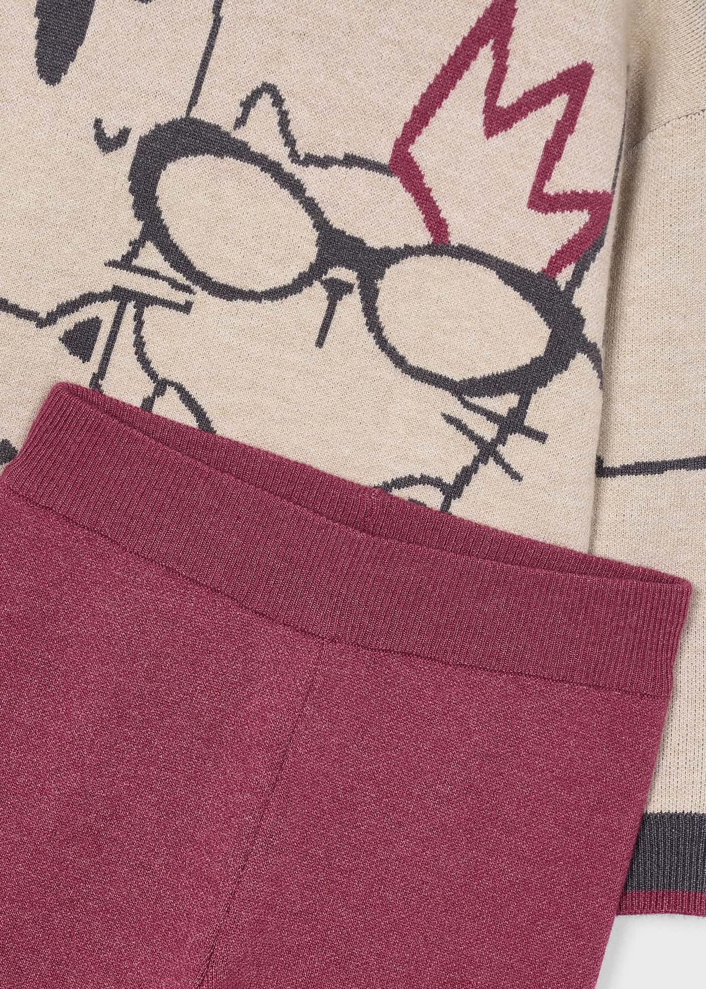 Conjunto calças e camisola estampada menina