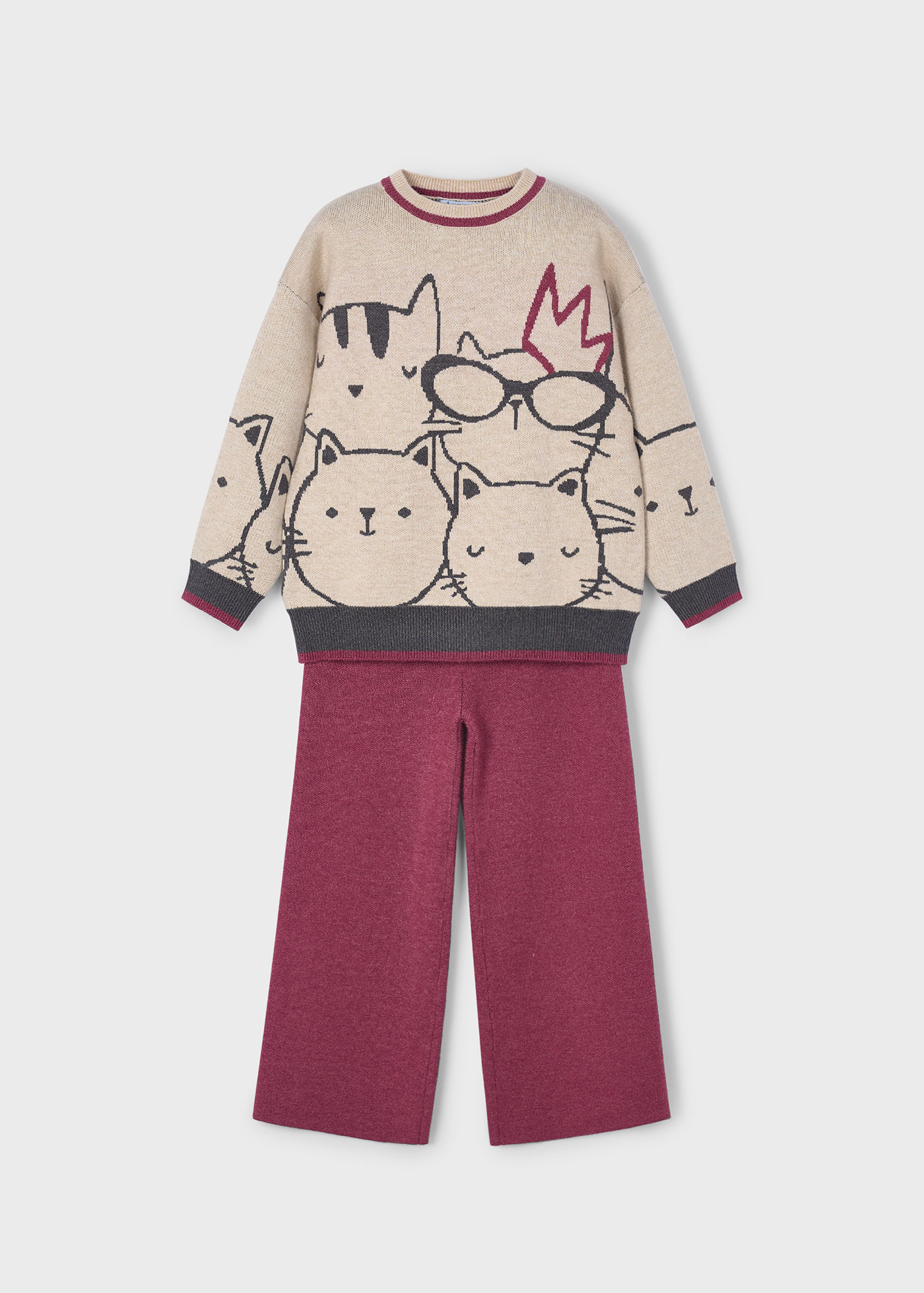 Girl Printed Sweater and Pants Set