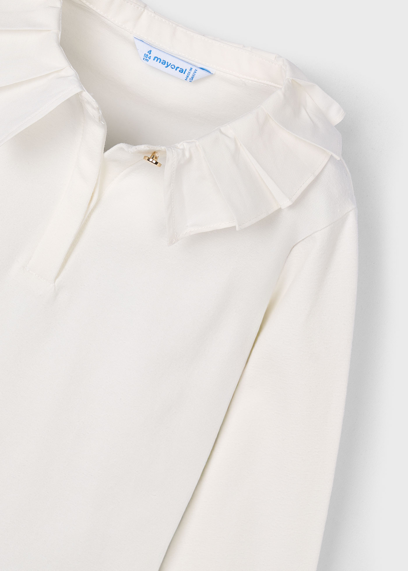 Polo basique à col décoré fille