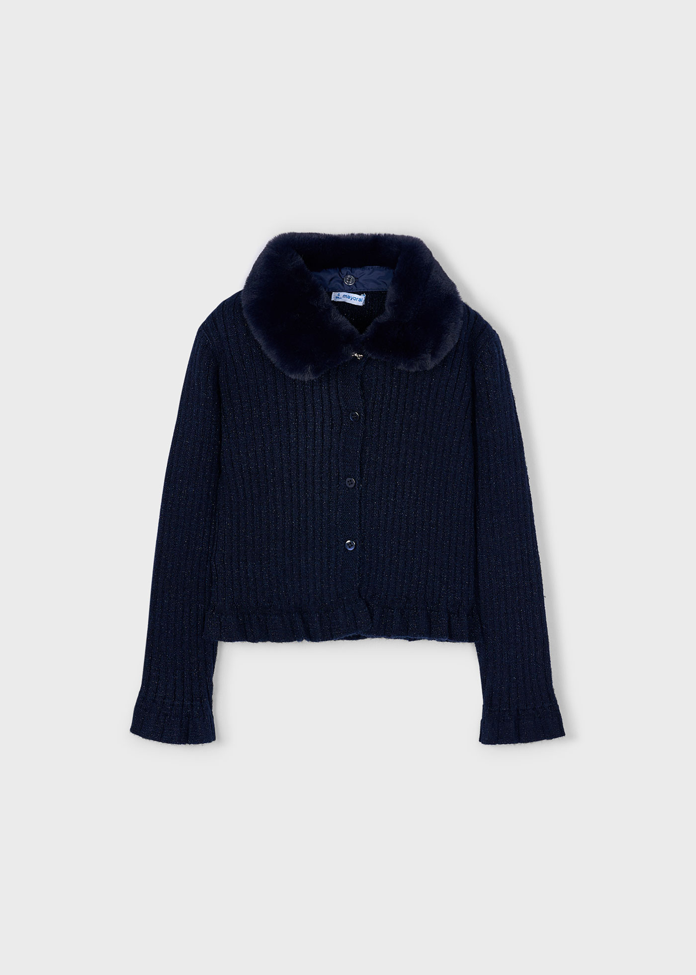 Cardigan col fourré fille
