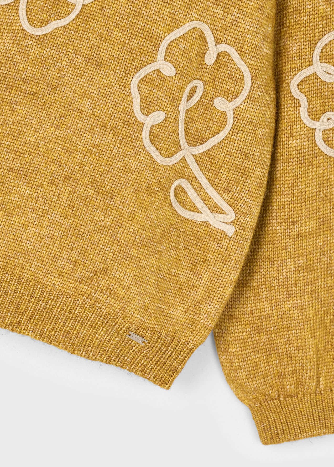 Pull appliqué fleurs fille
