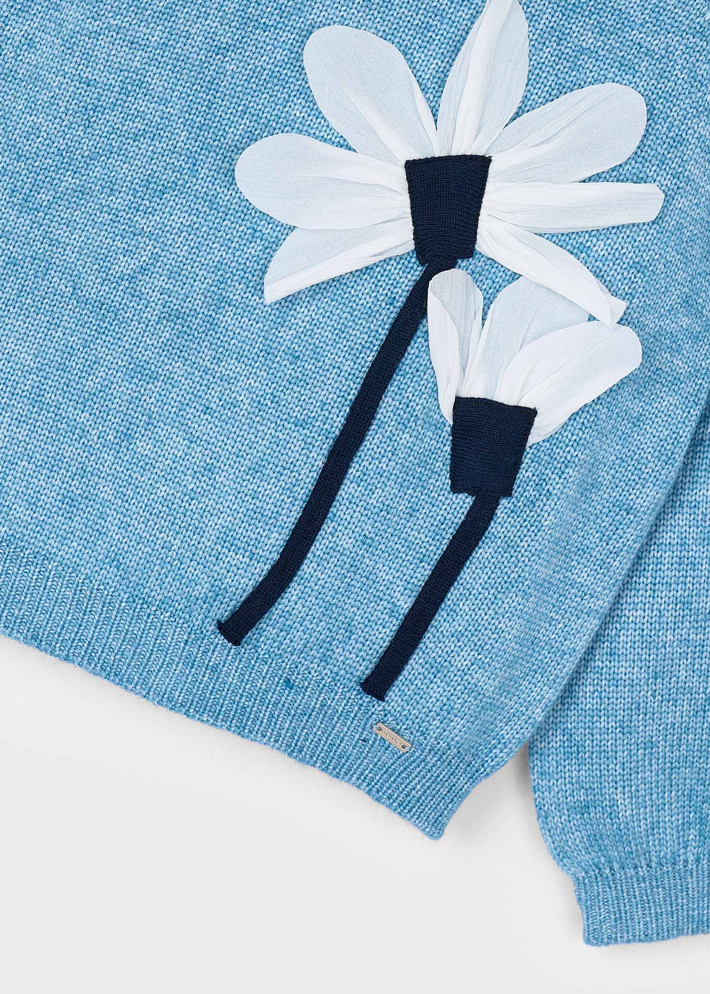 Maglione fiori applicazione bambina