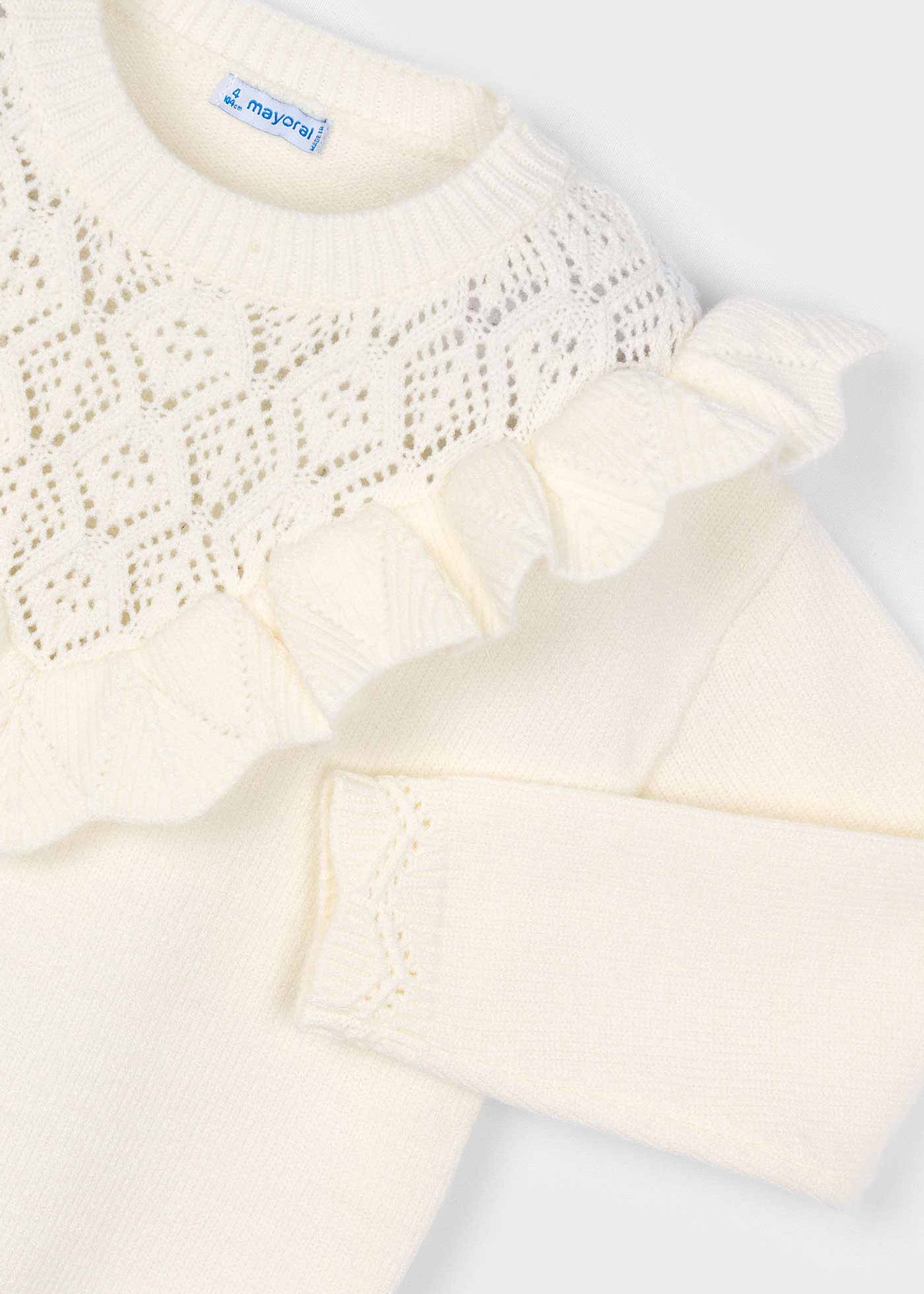 Ażurowy sweter trykotowy dla dziewczynki