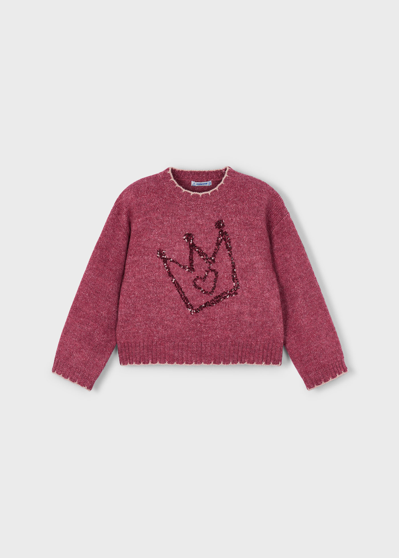 Pull brodé à paillettes fille
