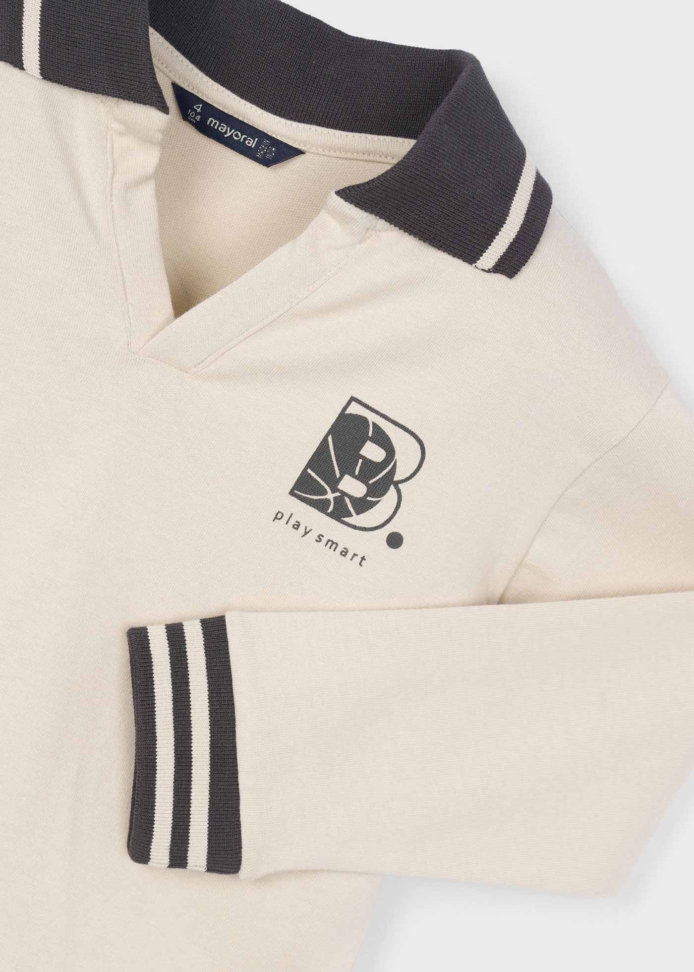Boys long sleeved print polo