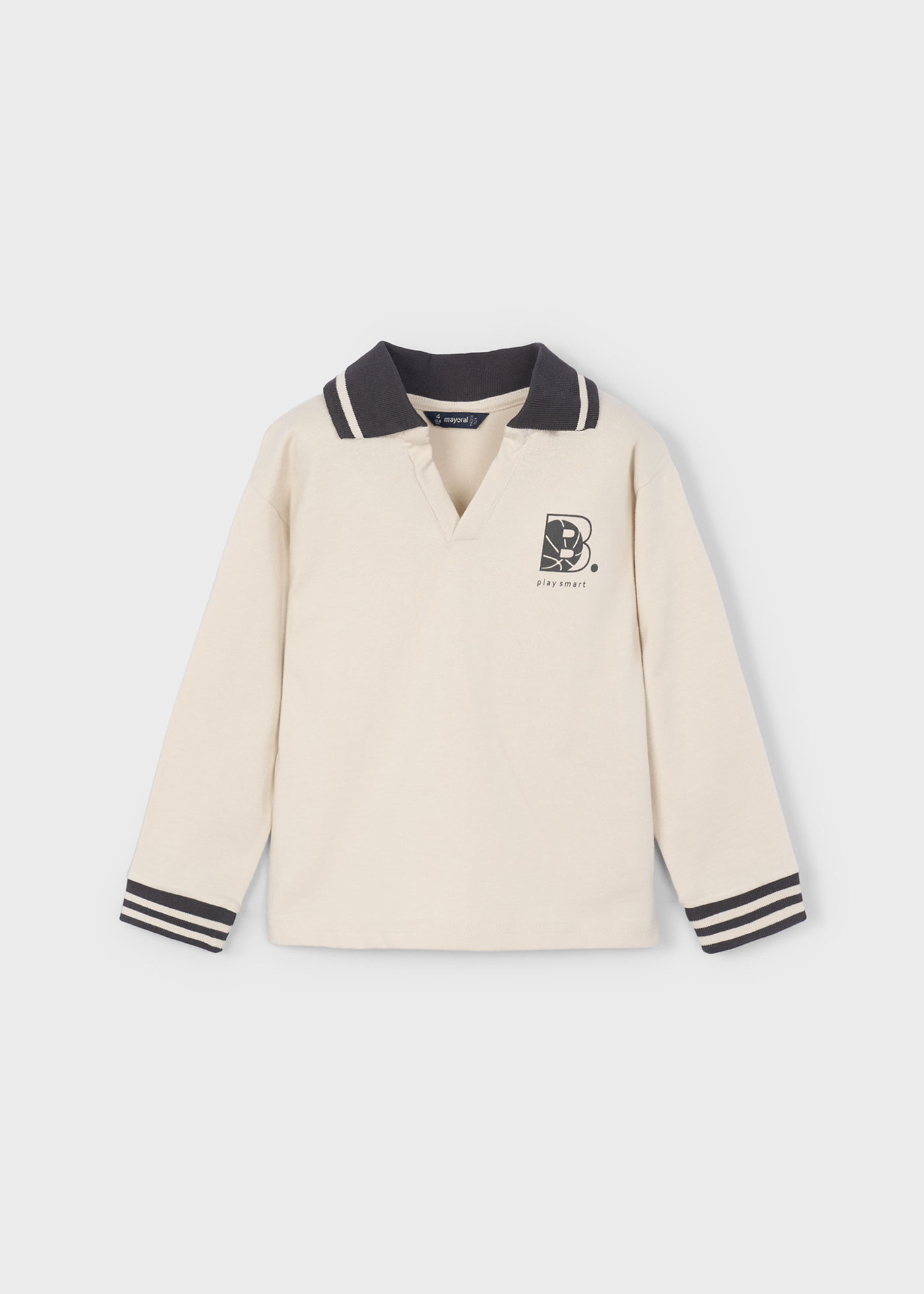 Boys long sleeved print polo
