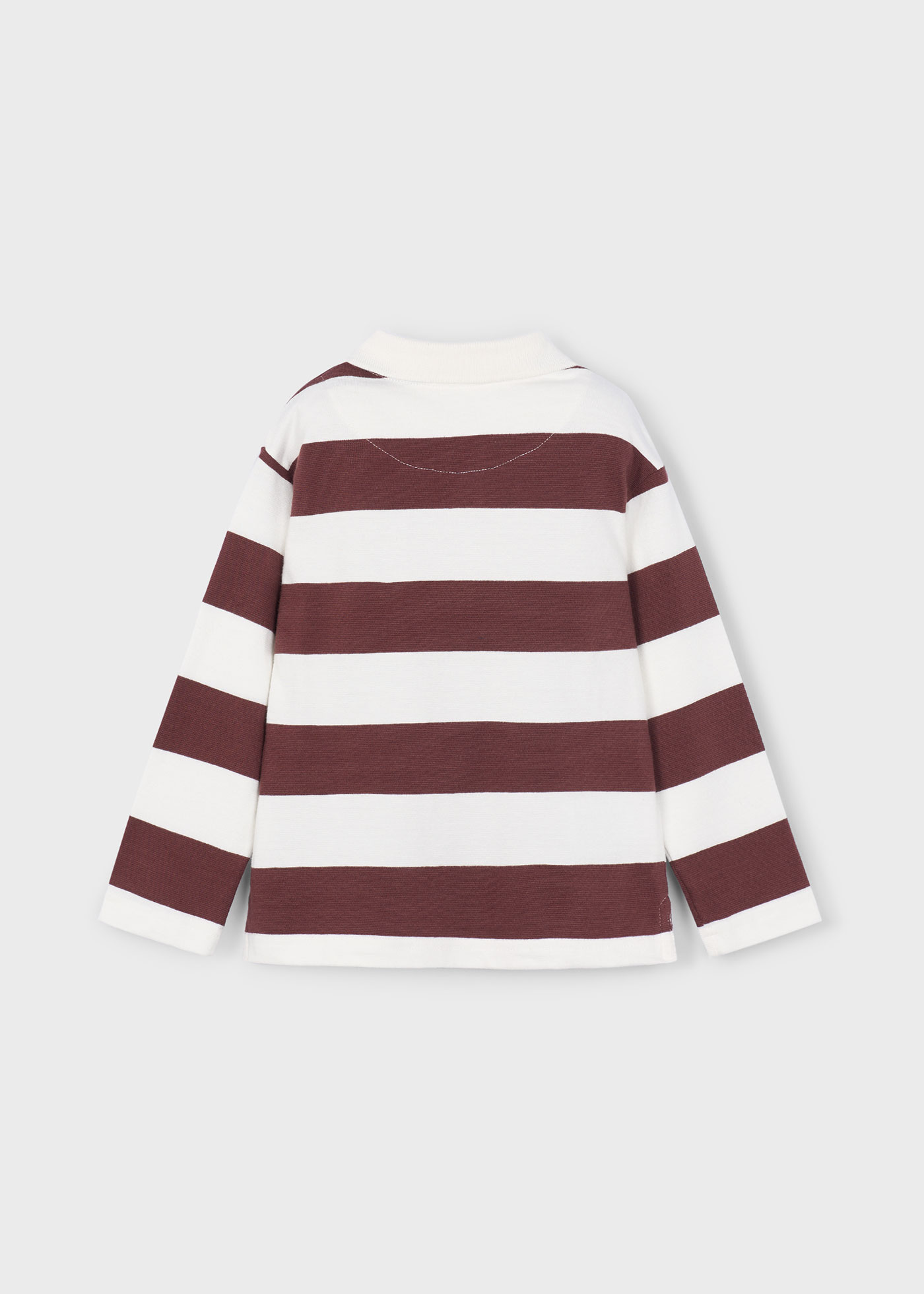 Boys long sleeved striped polo shirt