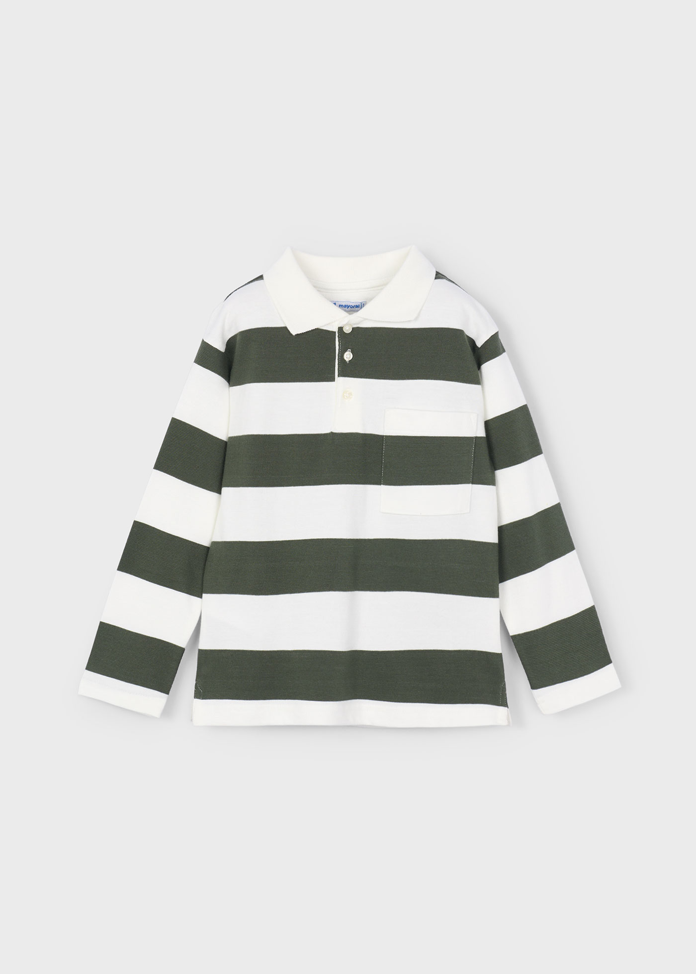 Boys long sleeved striped polo shirt