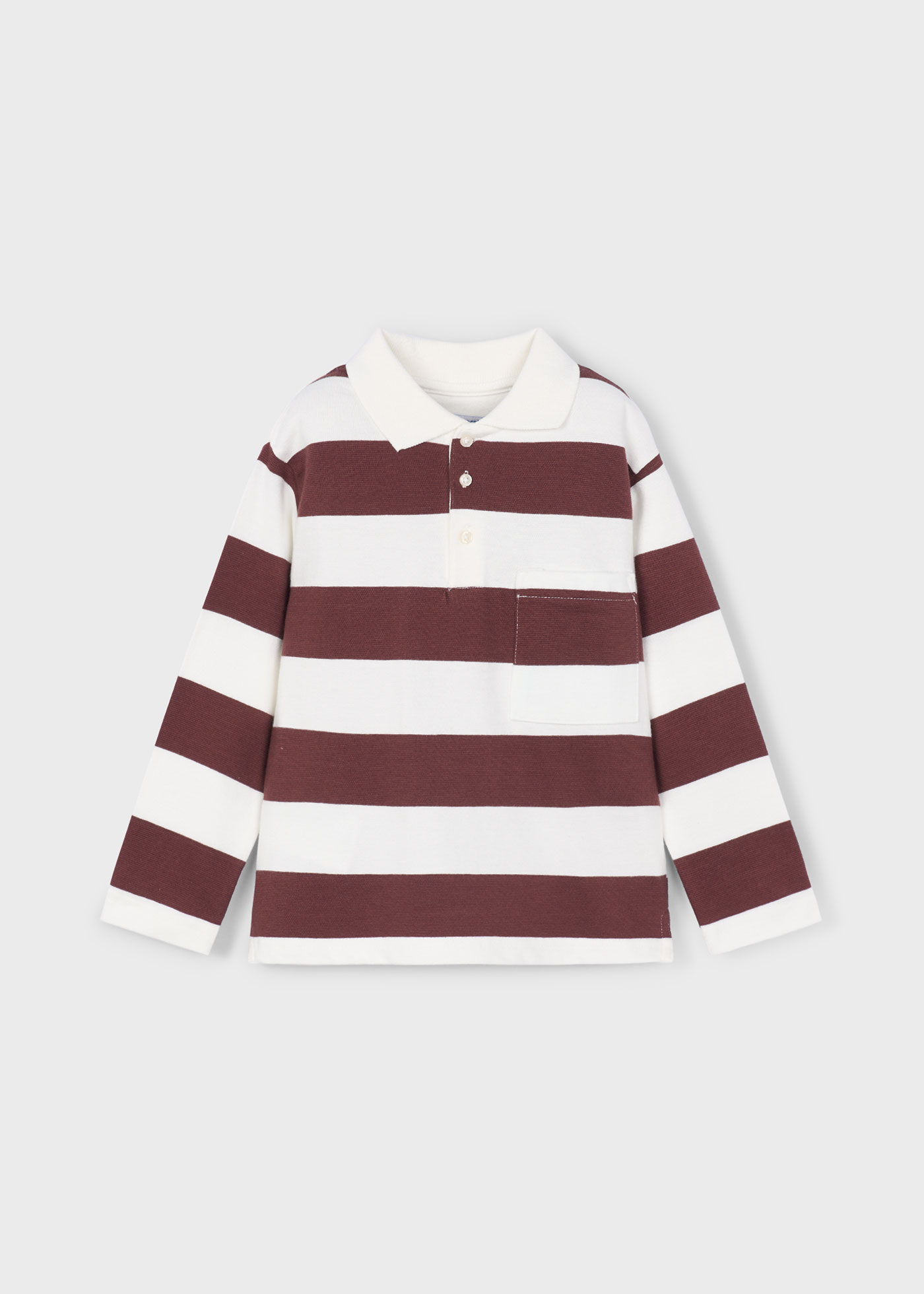 Boys long sleeved striped polo shirt