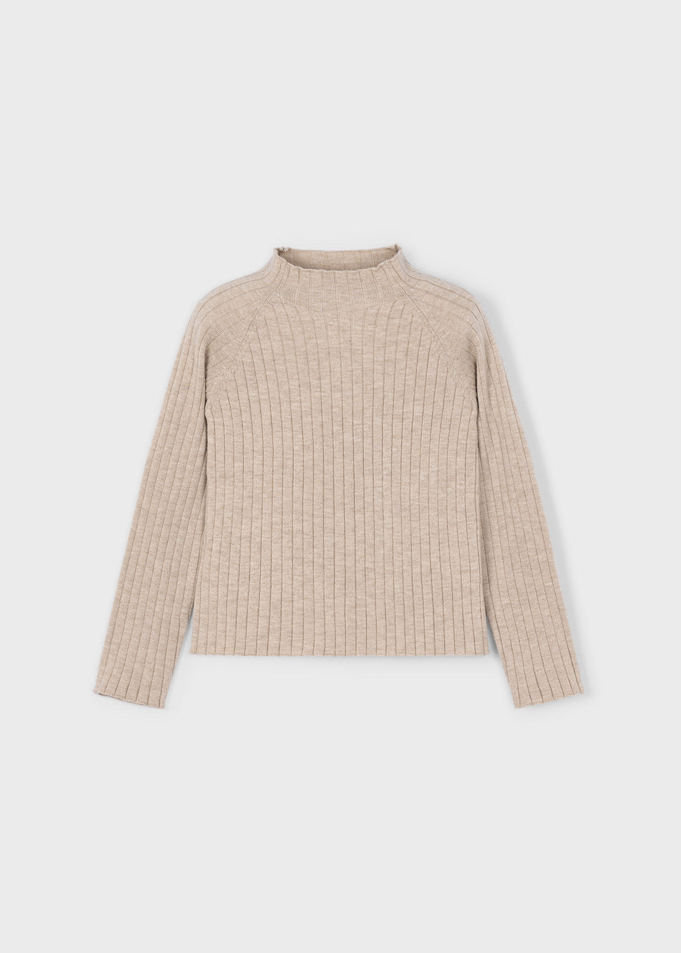T-shirt col cheminé tricot fille