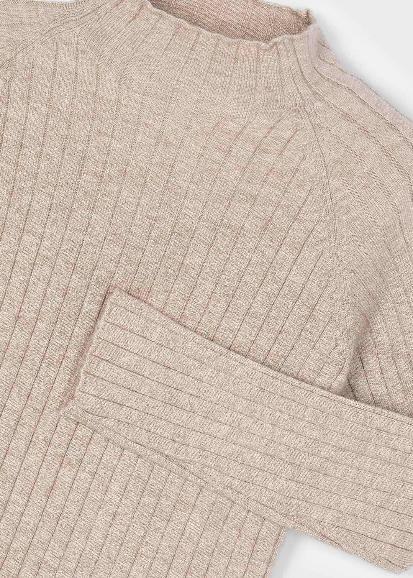 T-shirt col cheminé tricot fille