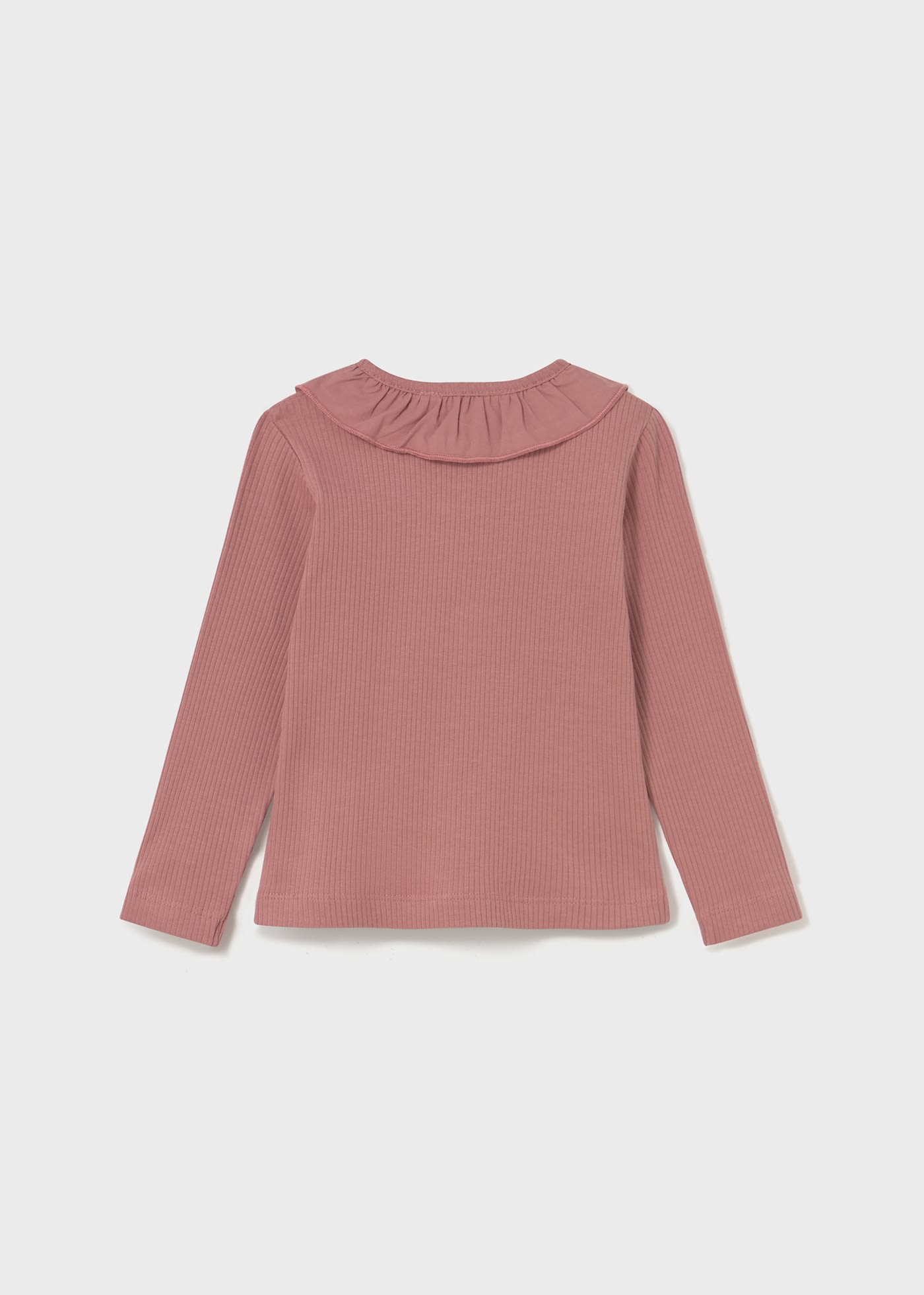 Babys ribbed polo shirt with ruffle collar