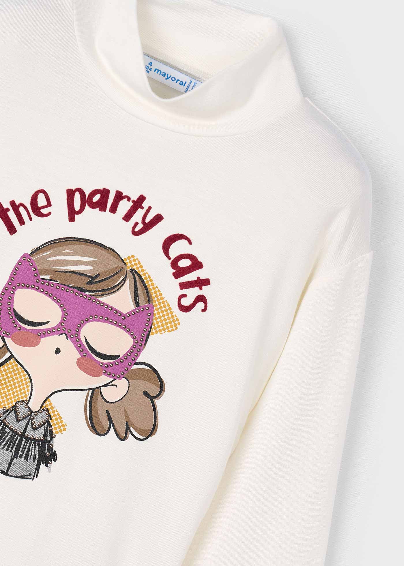 T-shirt col cheminé fille
