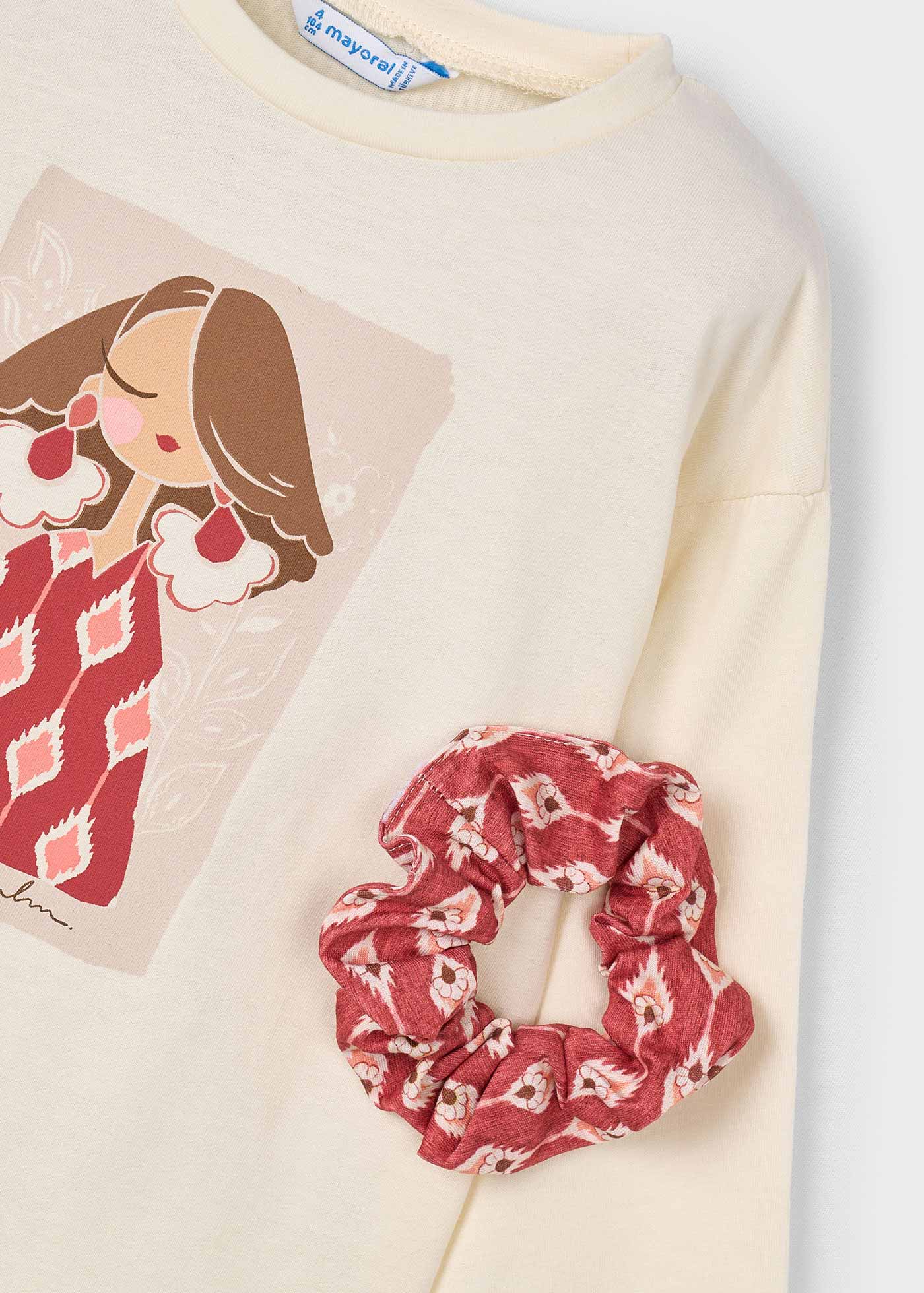 Girl T-Shirt with Matching Scrunchie