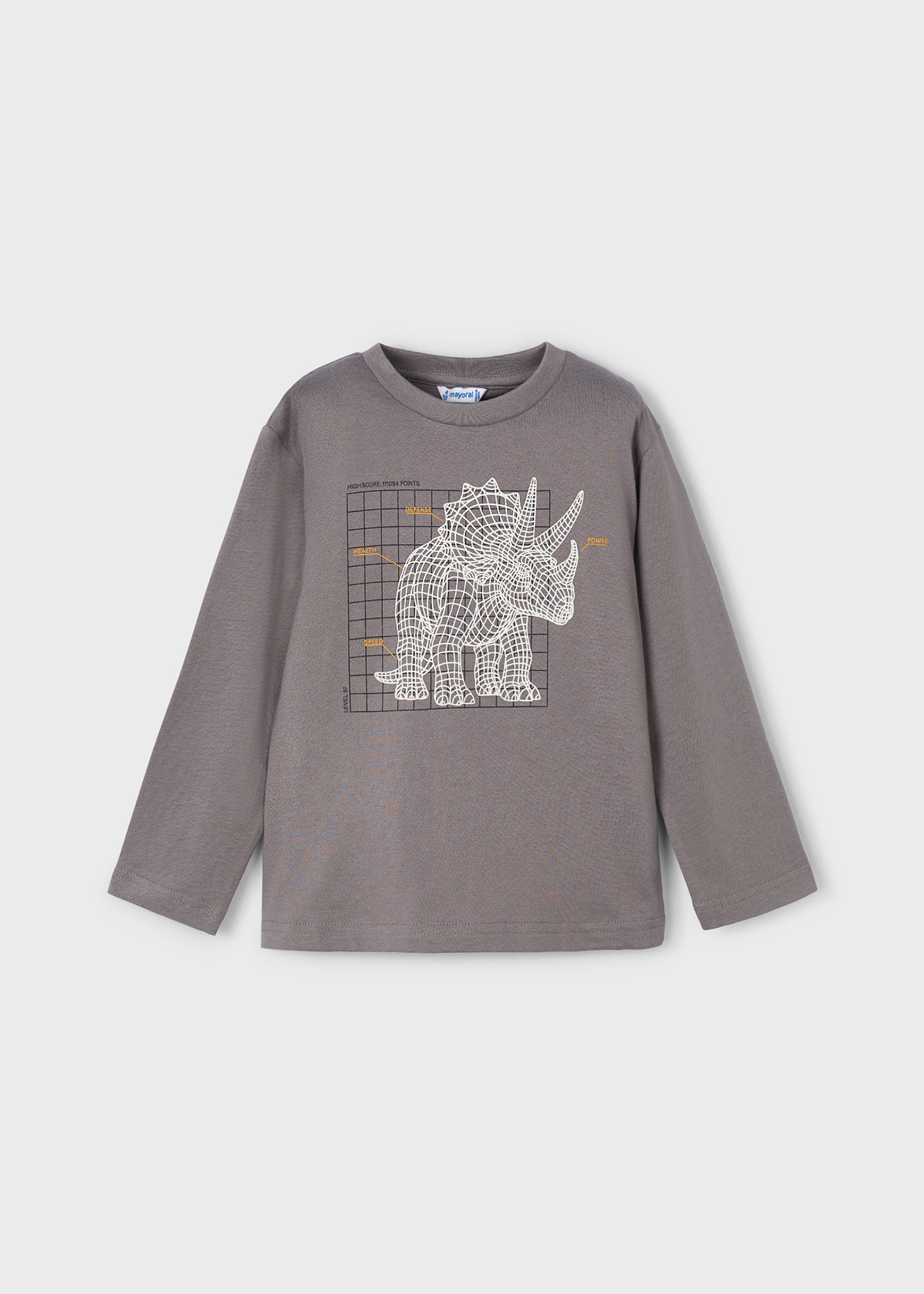Boys long sleeved interactive dinosaur shirt