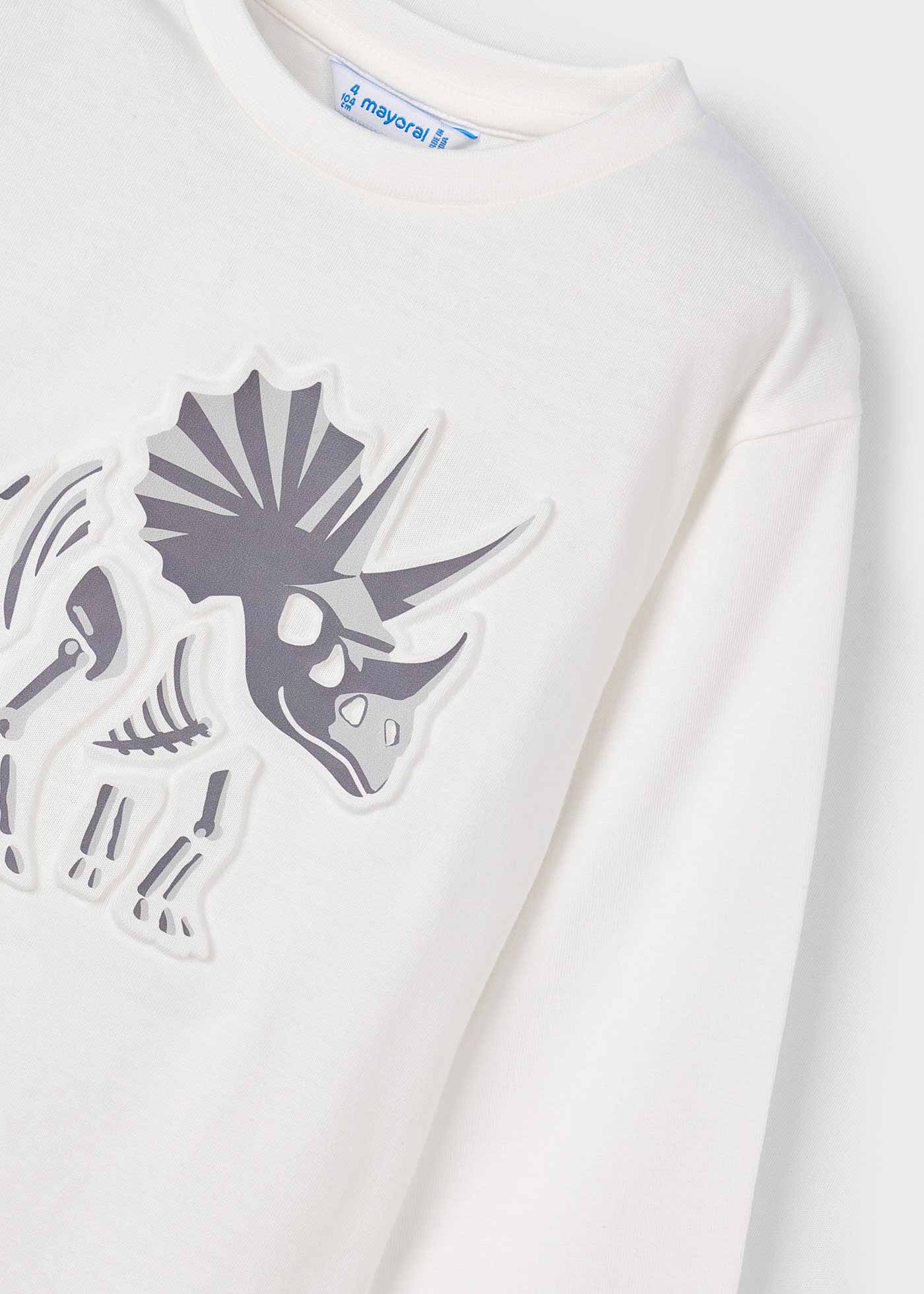 Boys long sleeved interactive dinosaur shirt