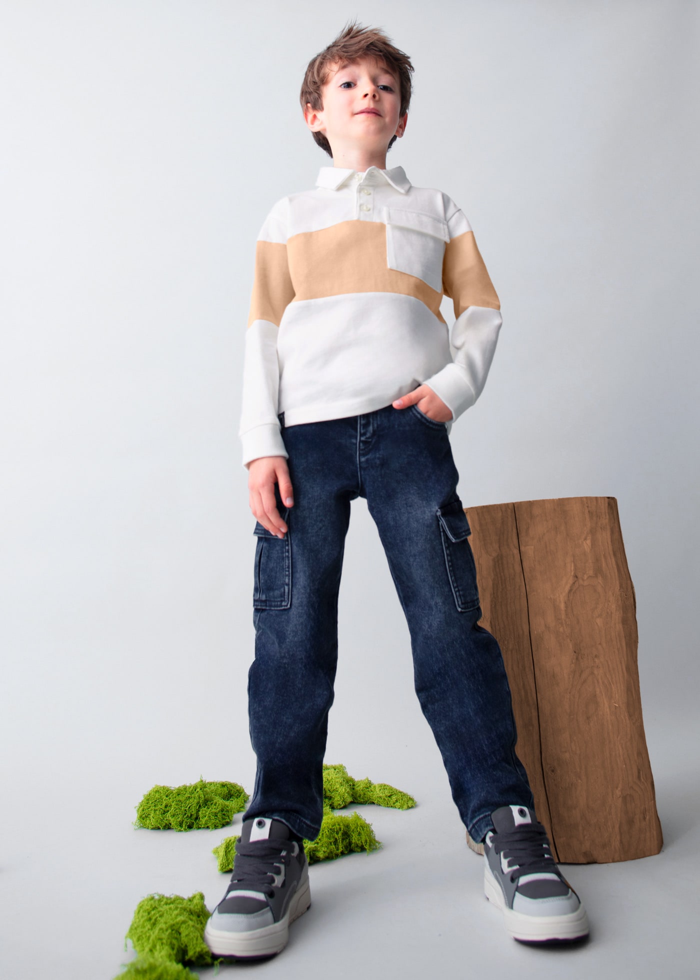 Pantalón de mezclilla cargo niño