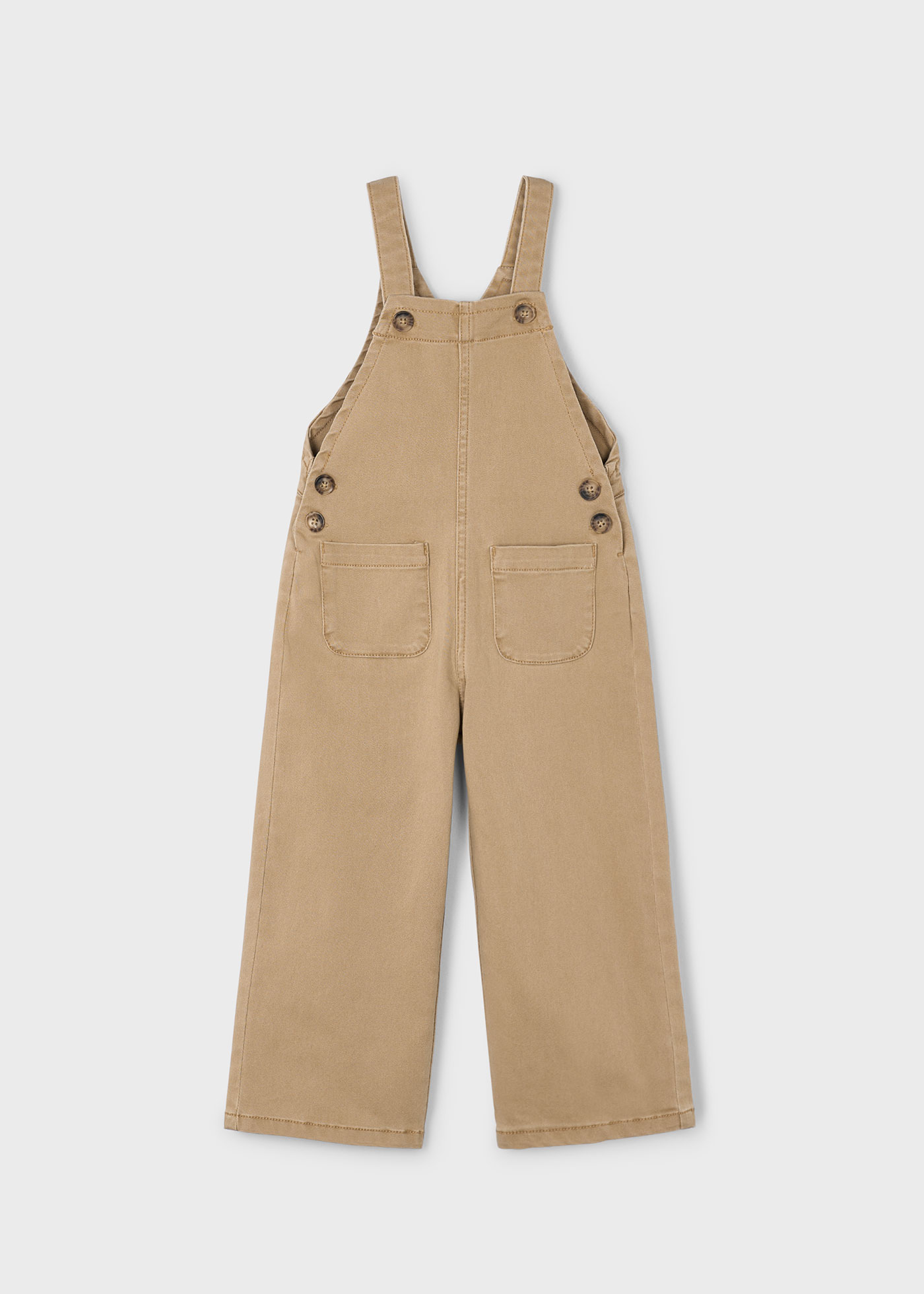 Girls long twill dungarees