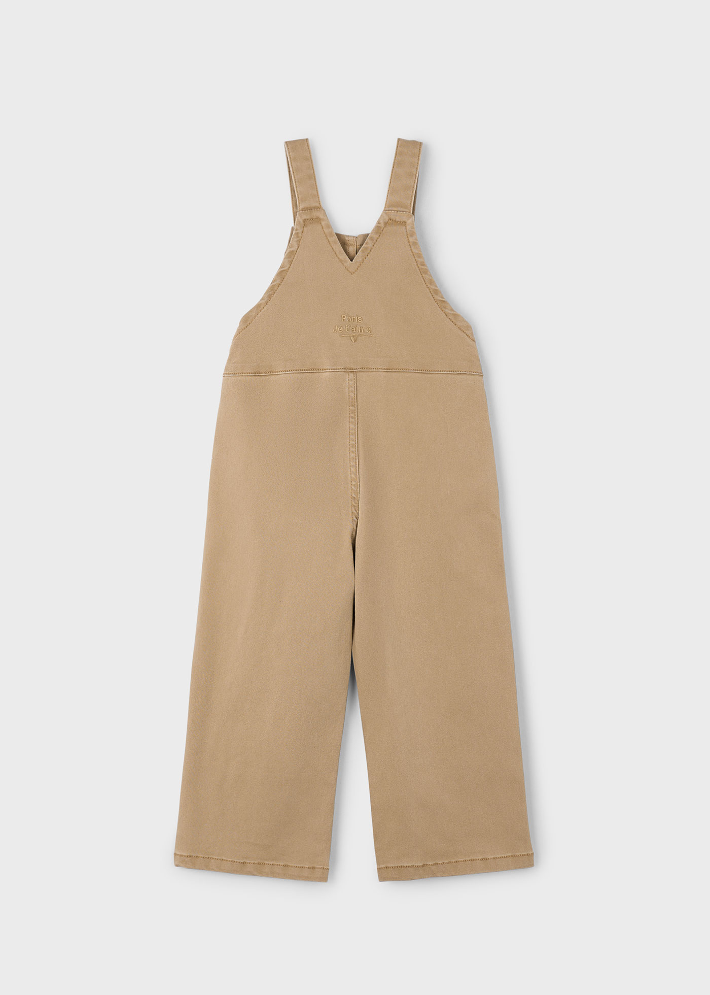 Girls long twill dungarees