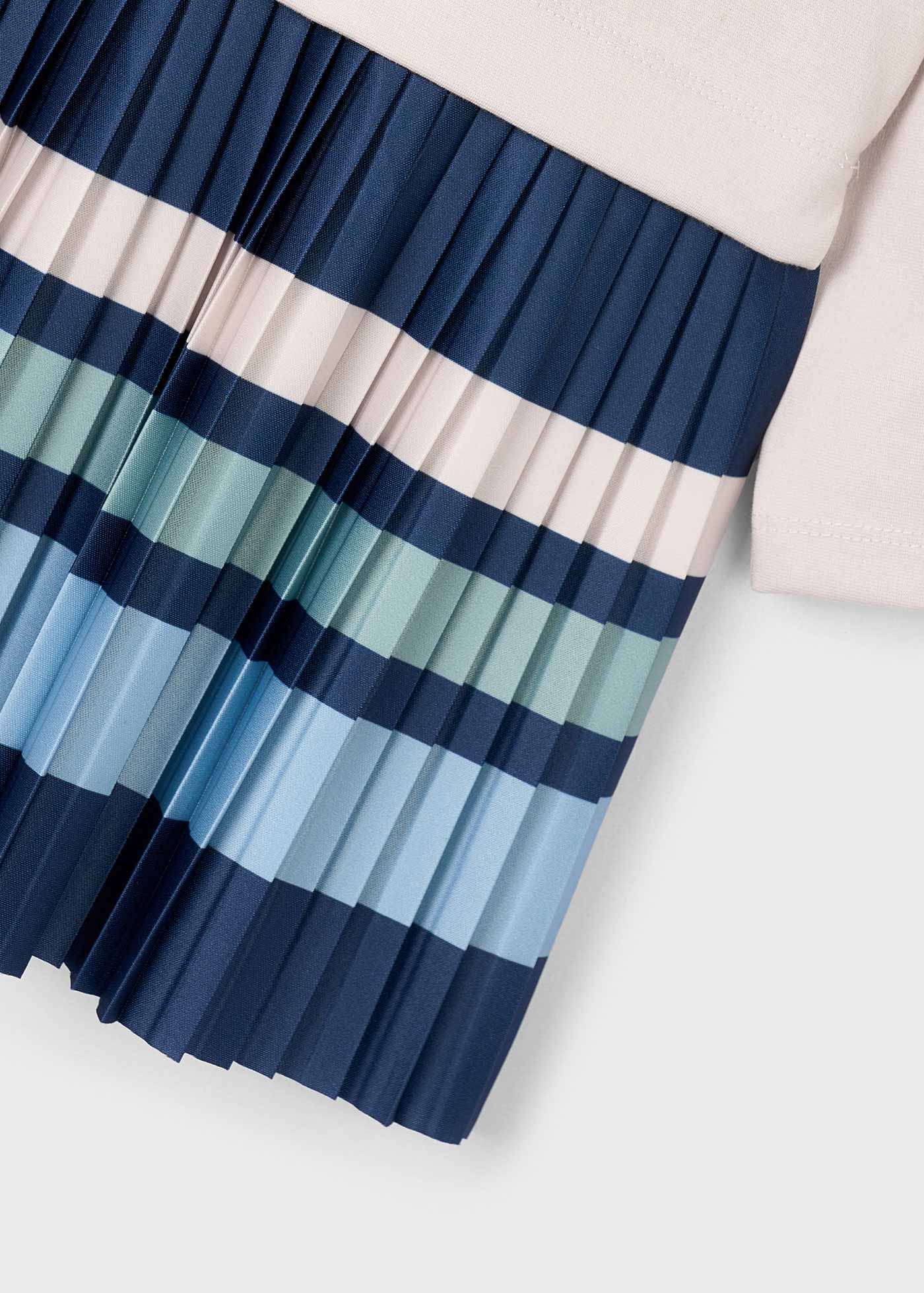 Girls combined striped dress