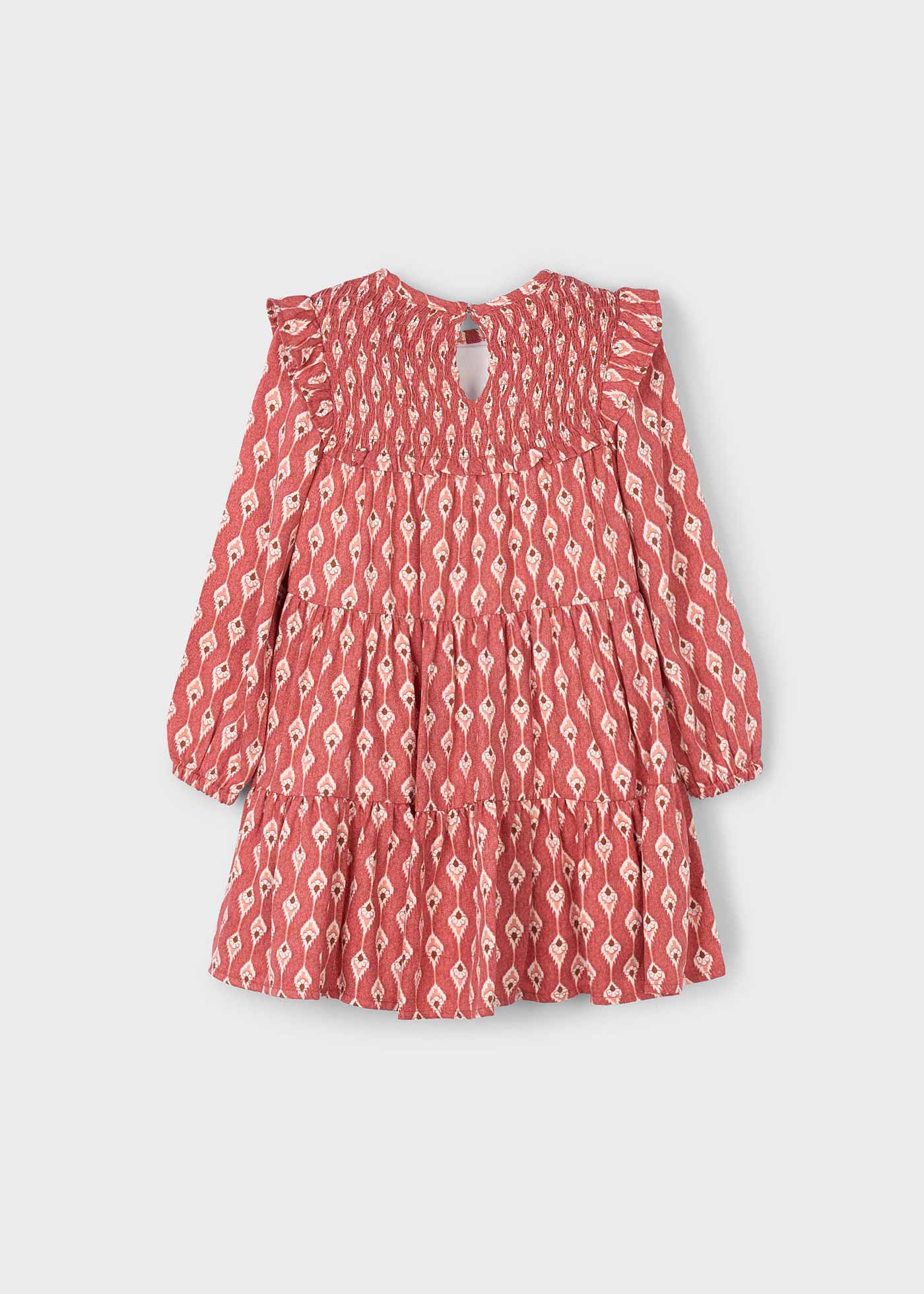 Vestito combined quadri bambina Mayoral 4956 col. Rojo