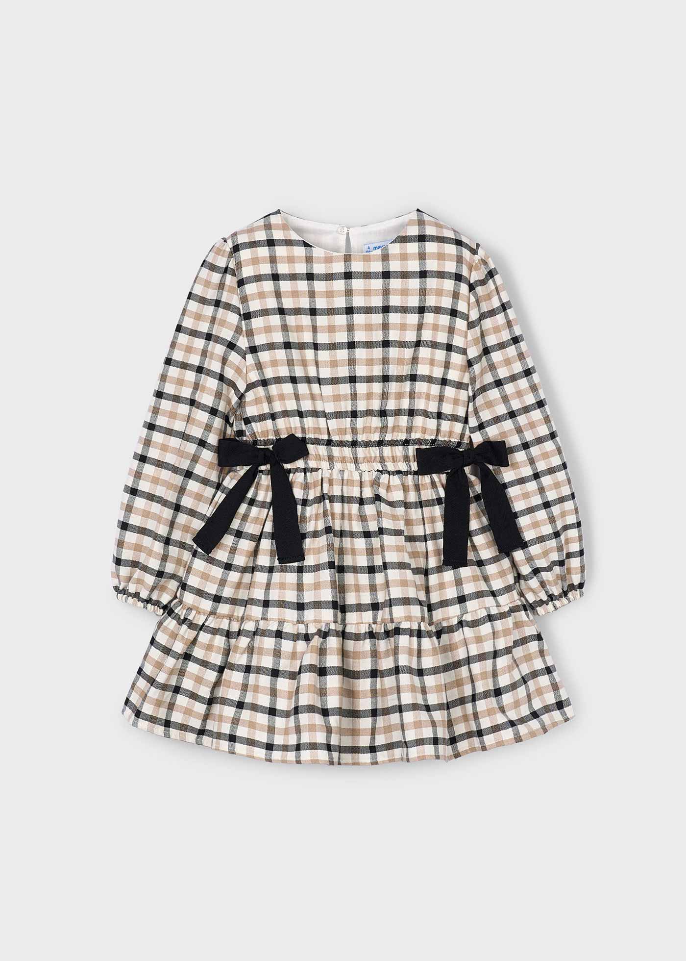 Girls check bow dress