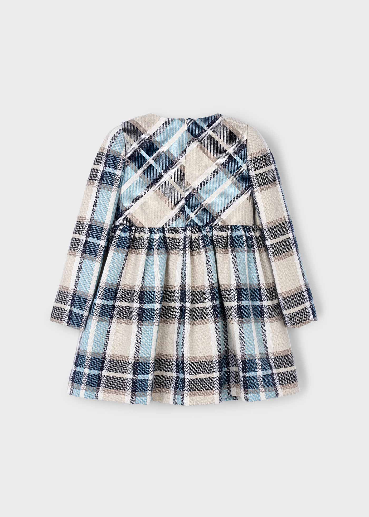 Girls check velvet dress
