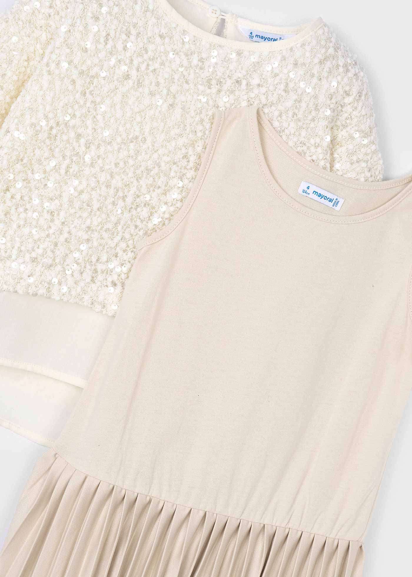 Robe à paillettes combinée filles