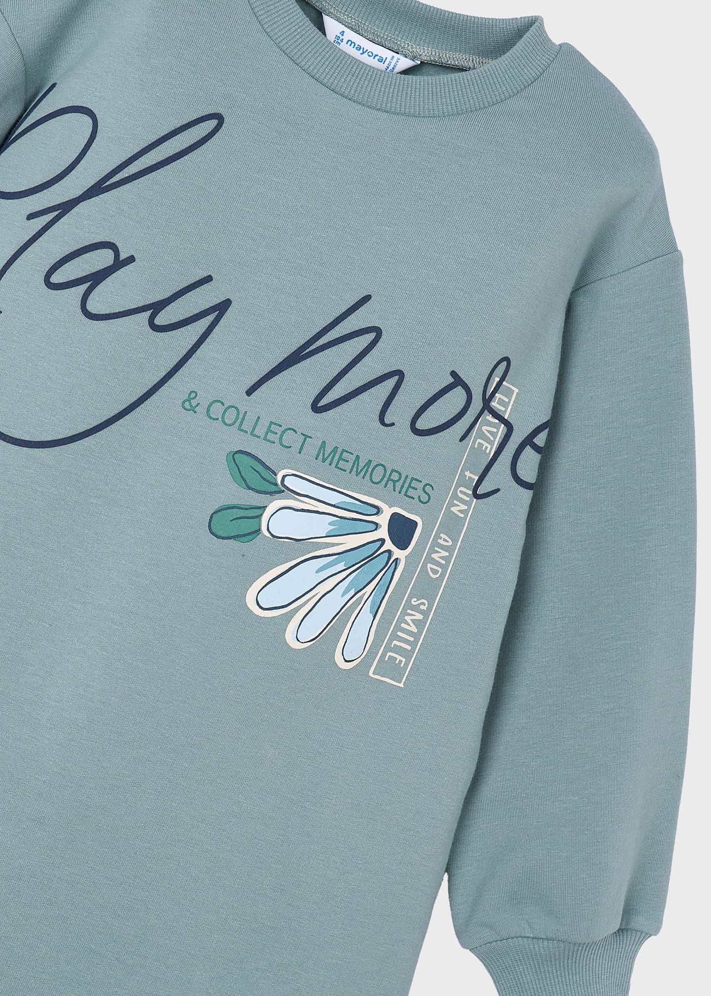 Sukienka dzianinowa z grafiką dla dziewczynki