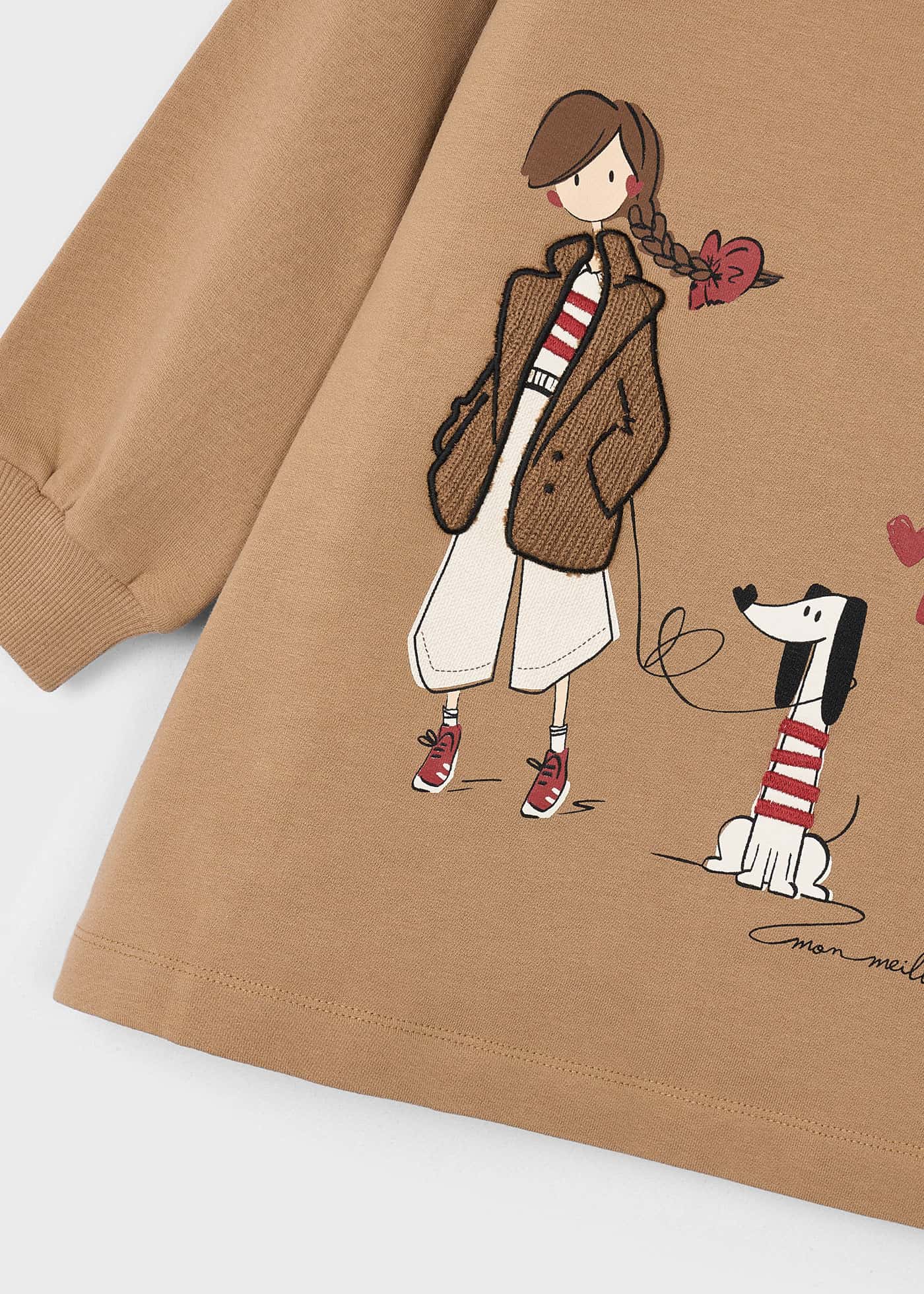 Robe en molleton graphisme fille