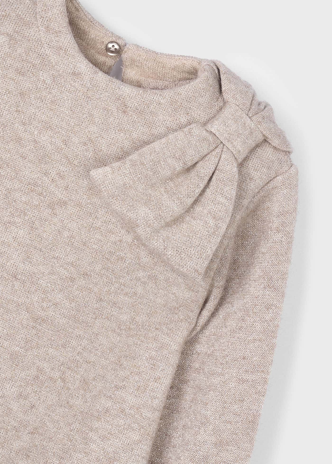 Rochie din tricot cu funda fetita Rochie din tricot cu funda fetita