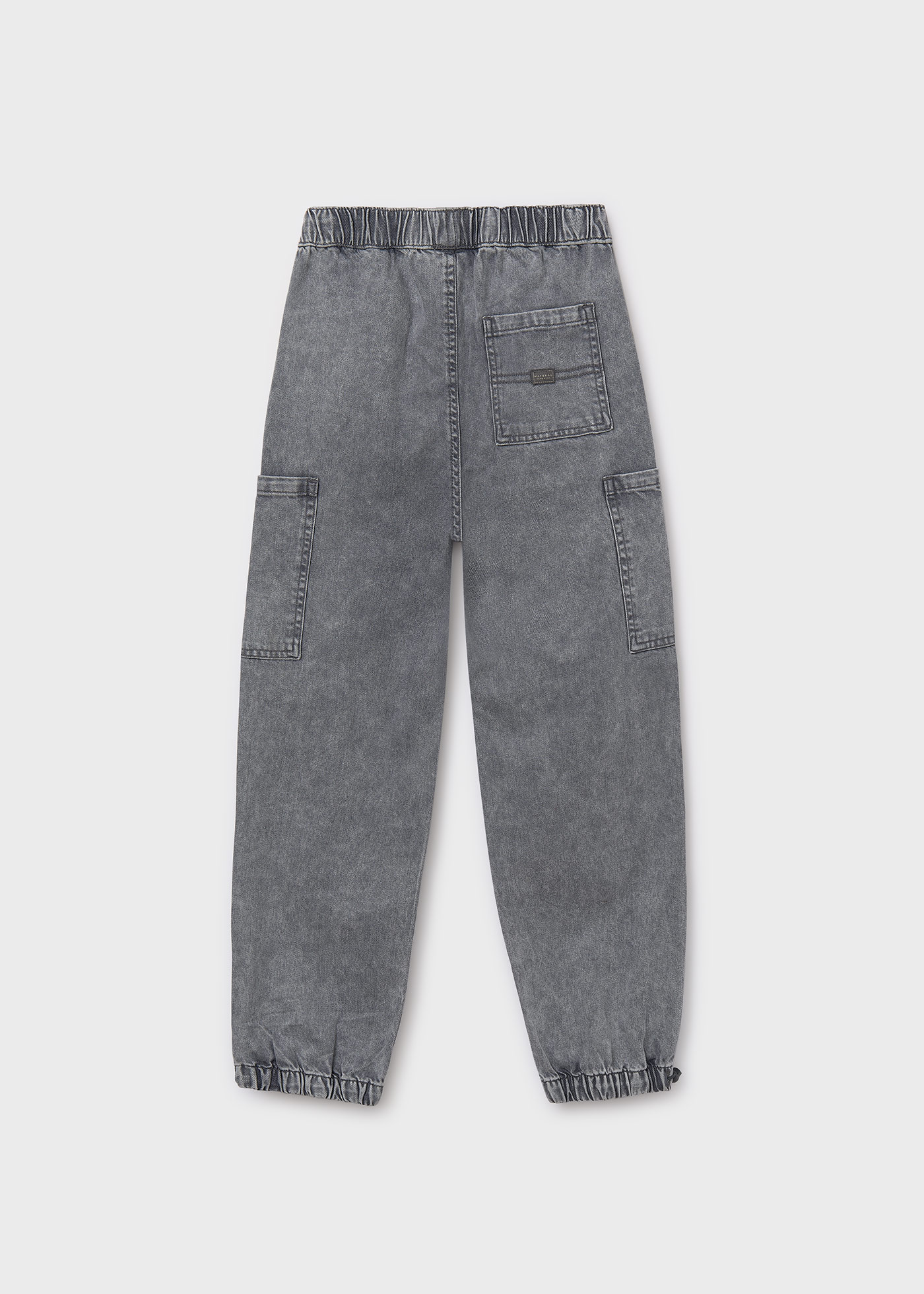Unisex denim parachute cargo pants