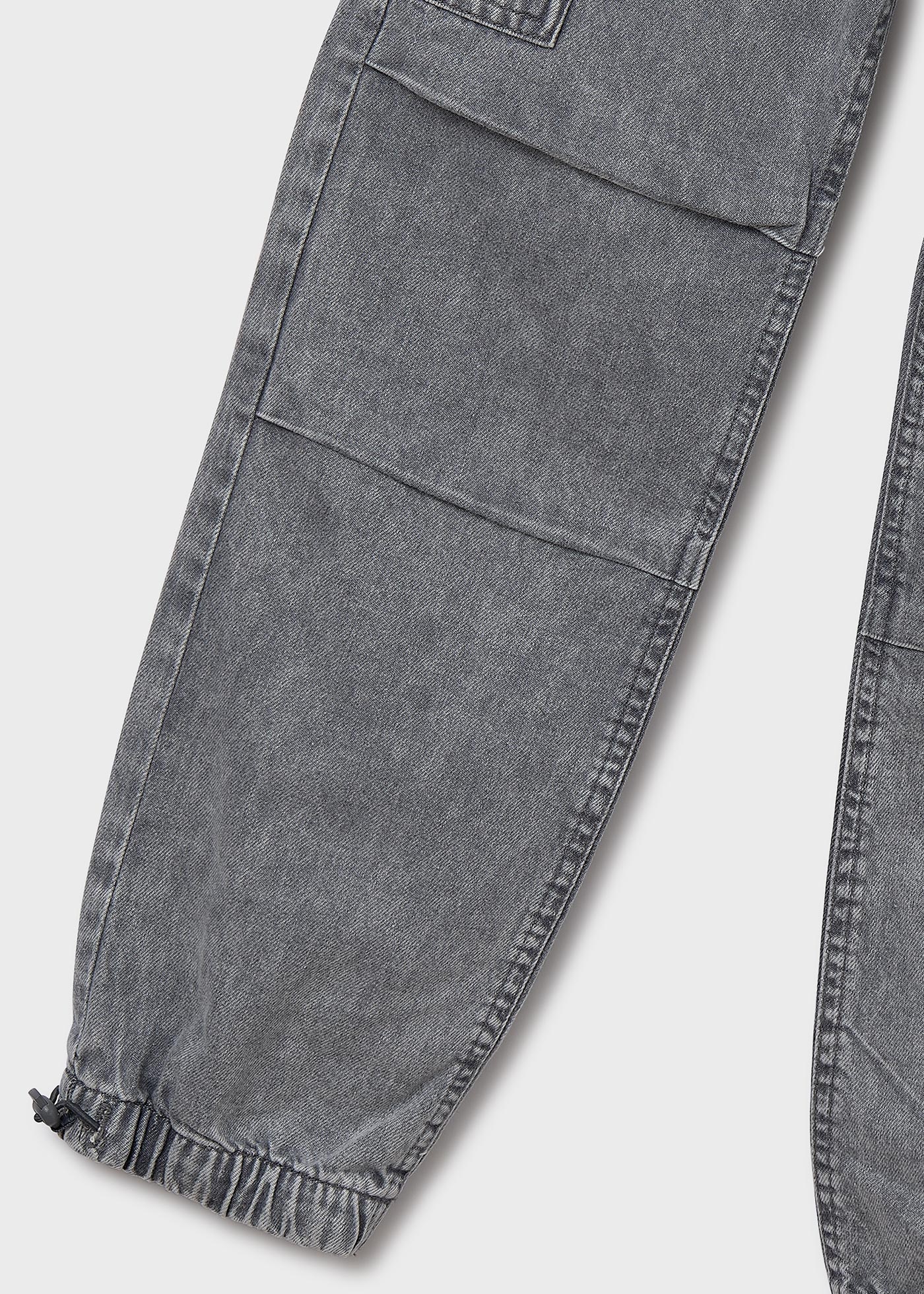 Unisex denim parachute cargo pants