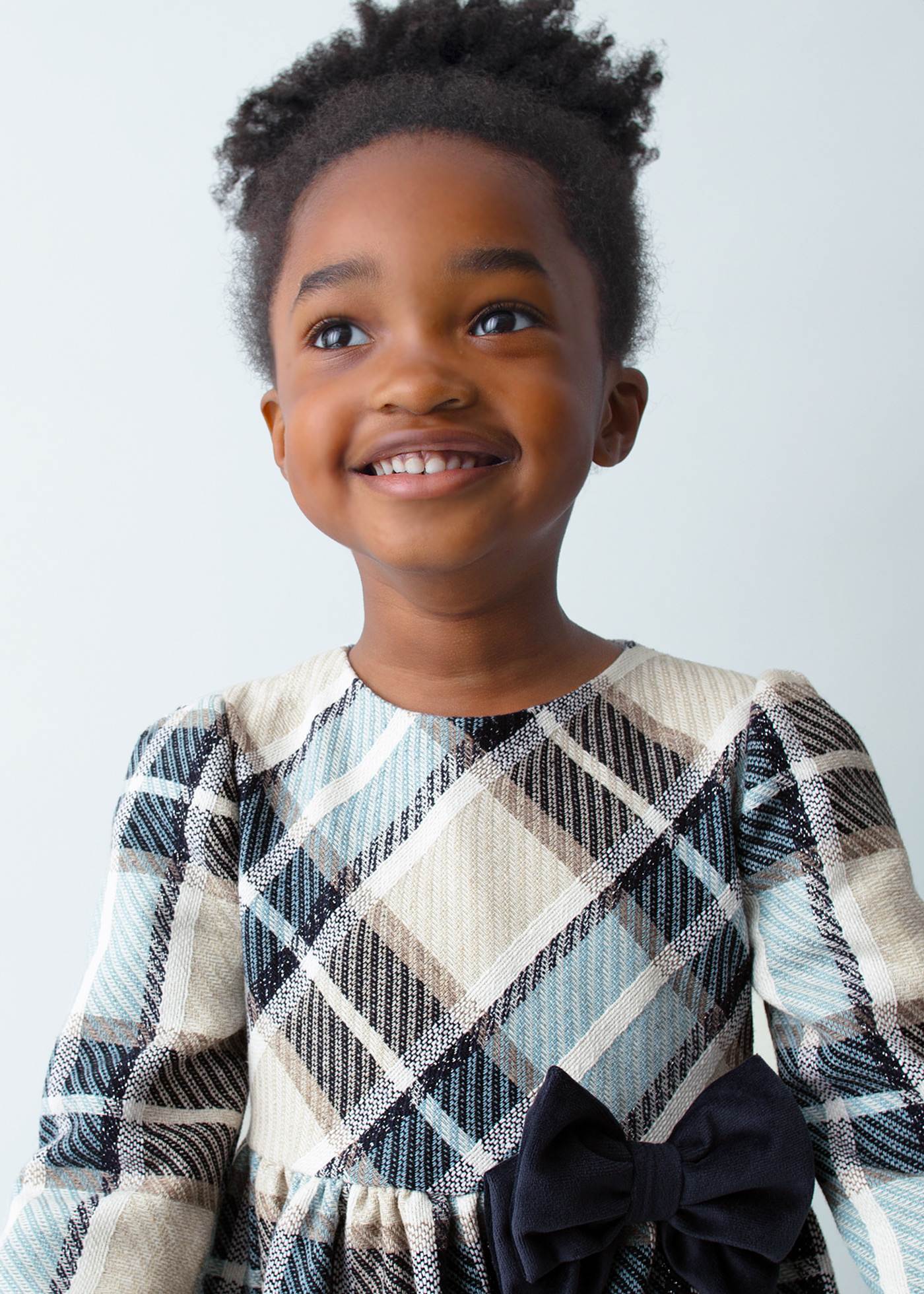 Robe à carreaux en velours fille
