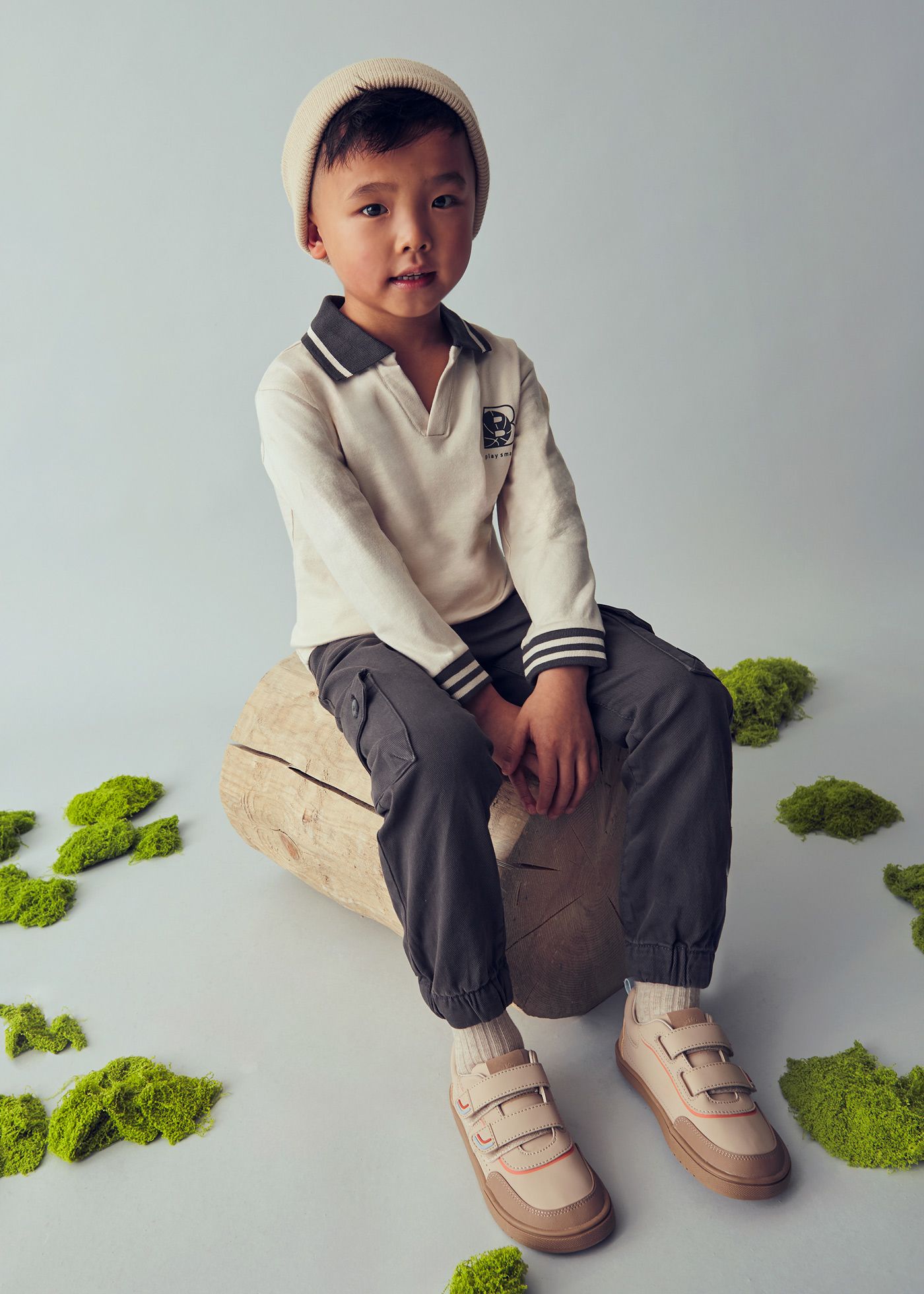 Boys long sleeved print polo