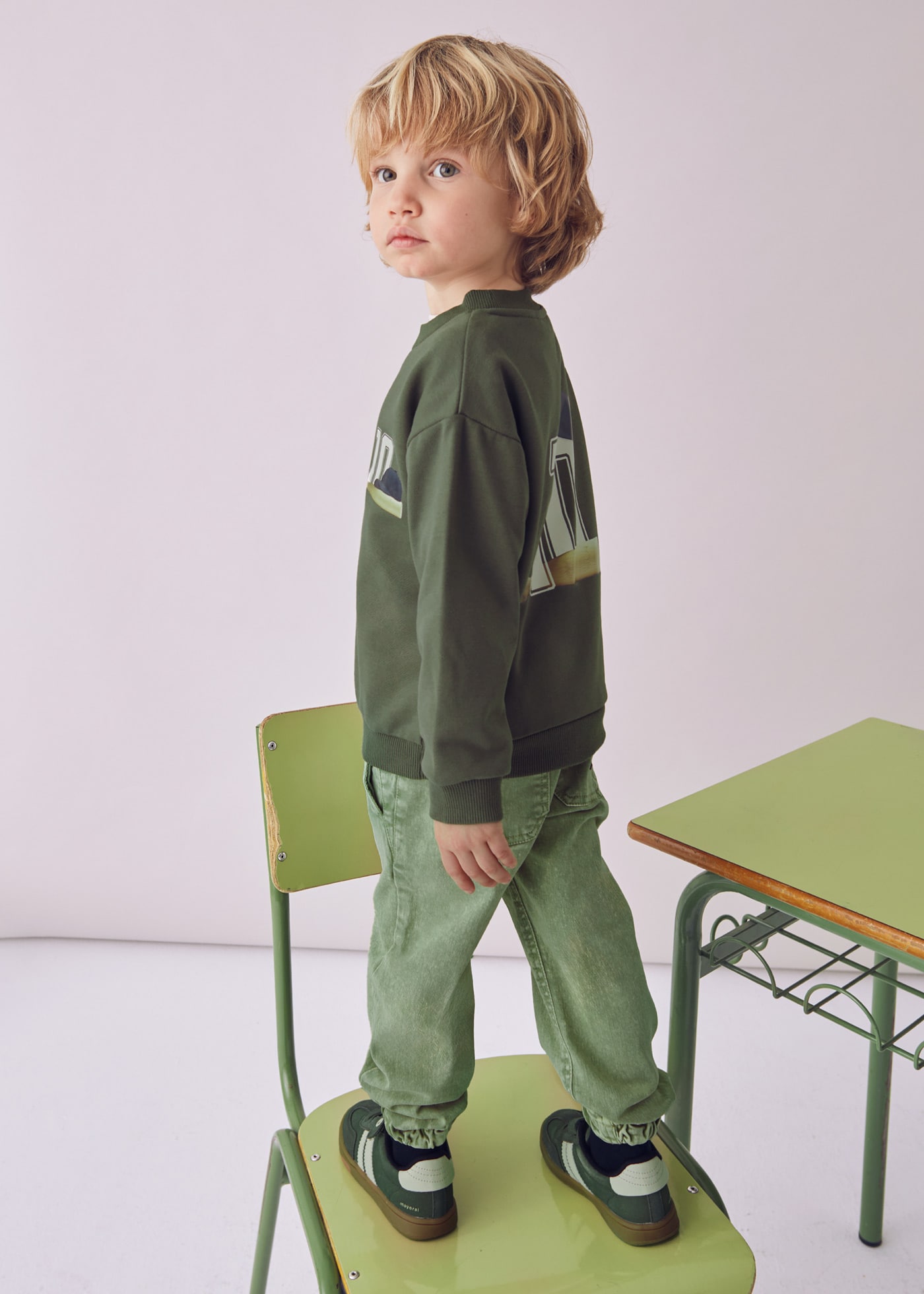 Sudadera estampado espalda niño
