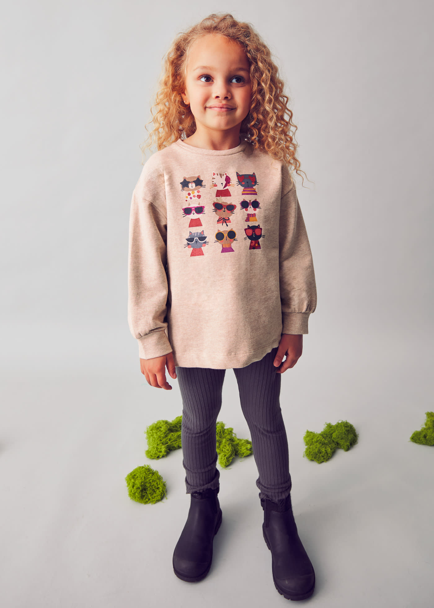 Ensemble legging et sweatshirt côtelés fille