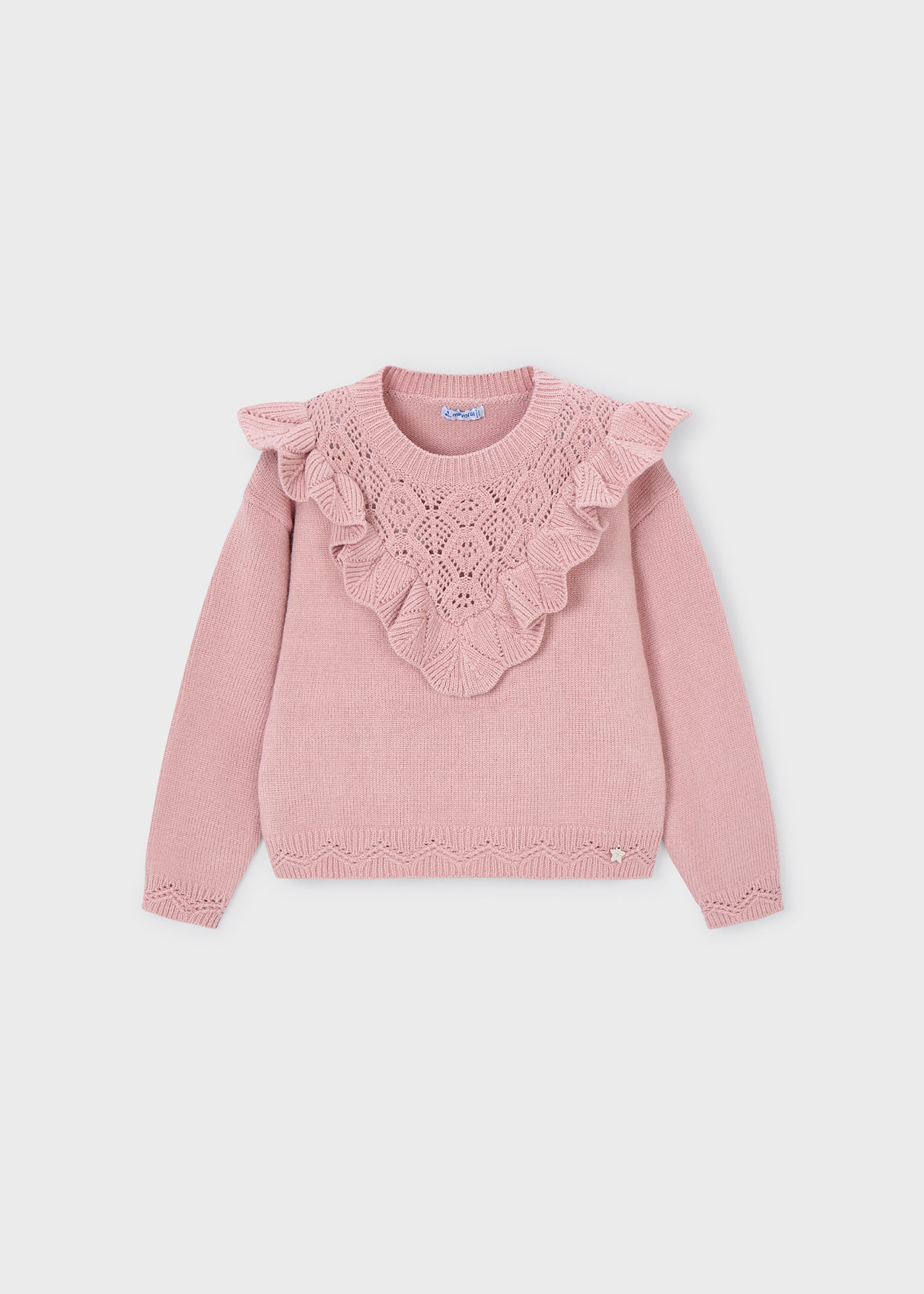 Girls openwork knit jumper