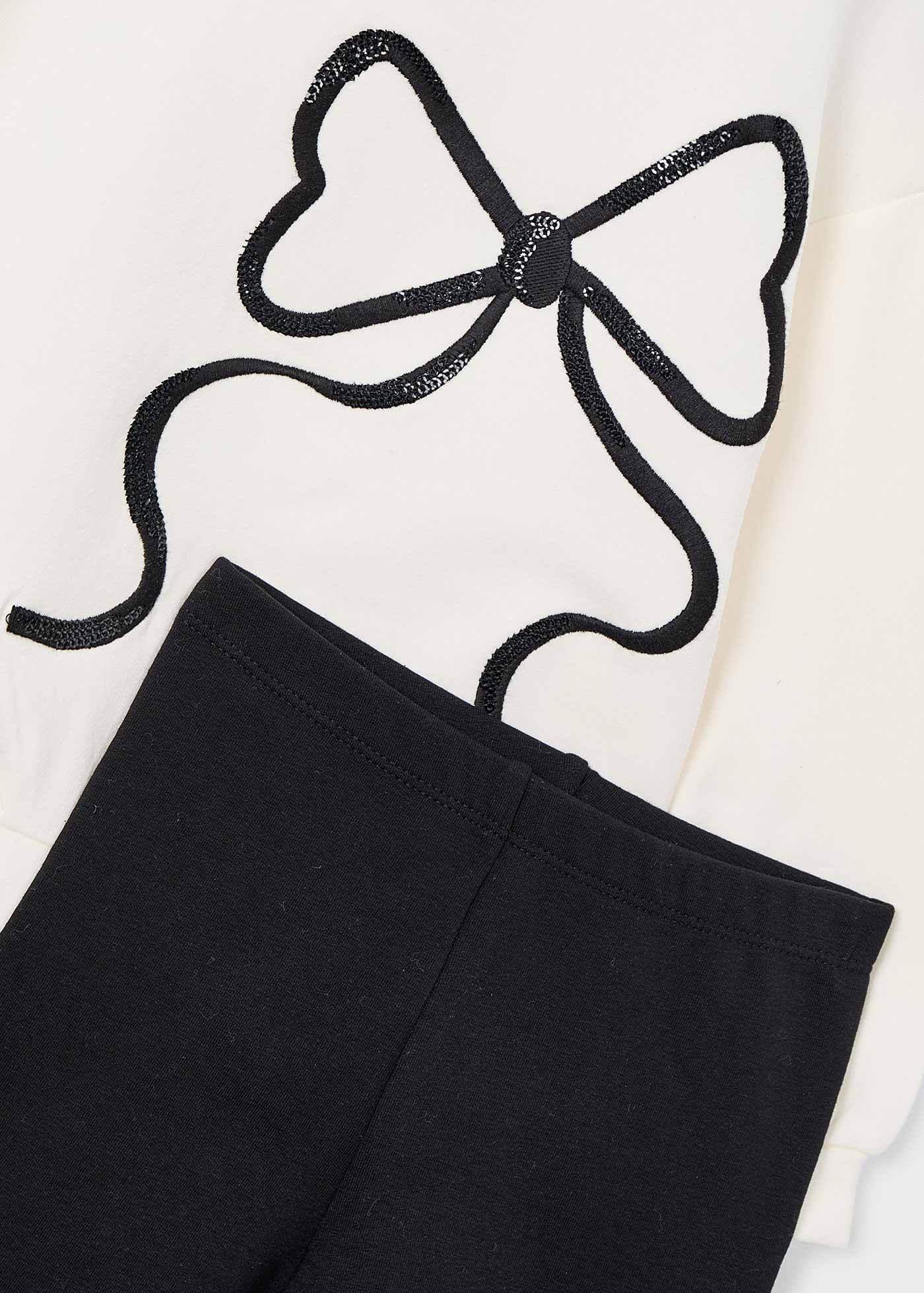 Girls  legging and bow shirt set