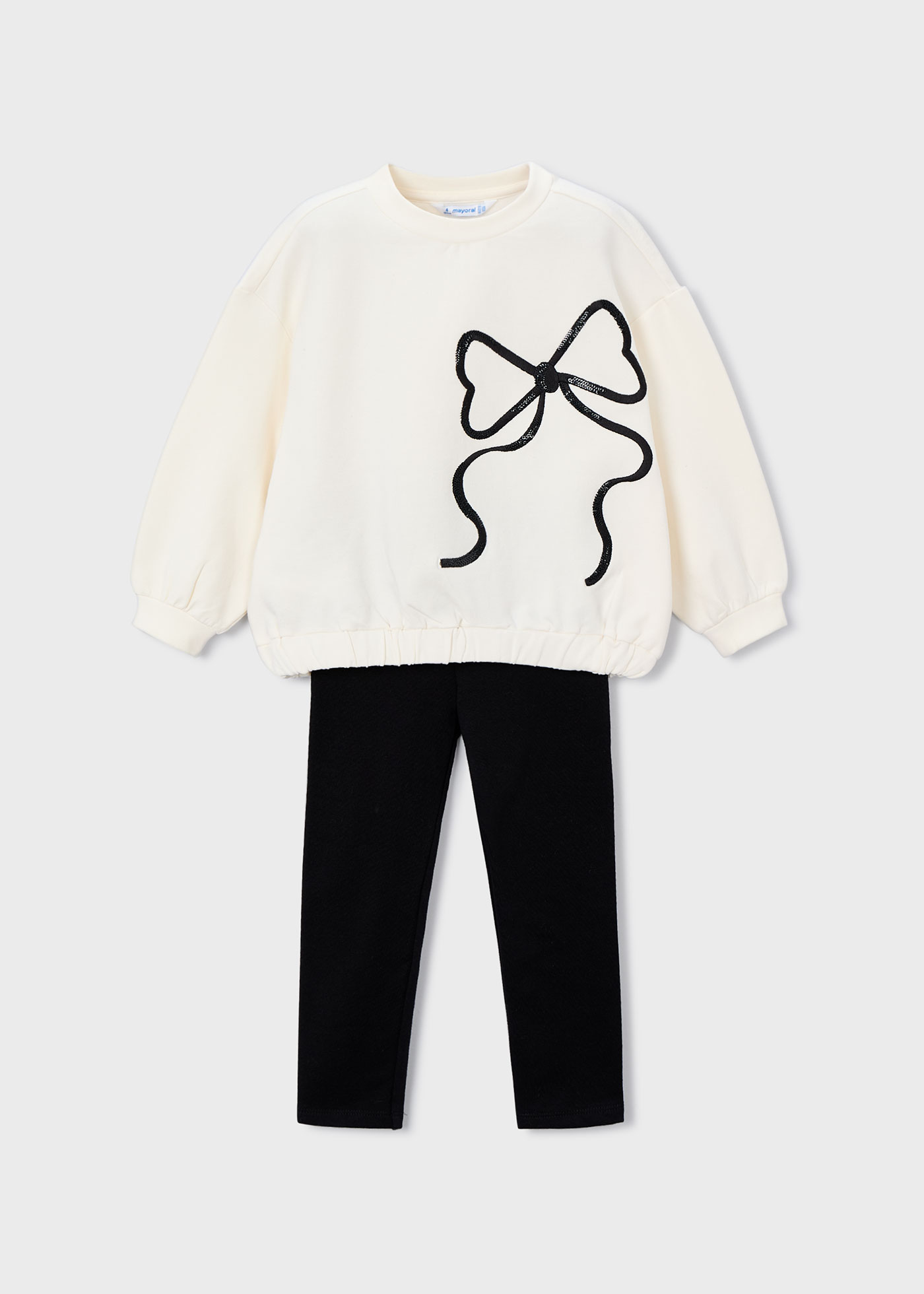 Girls  legging and bow shirt set