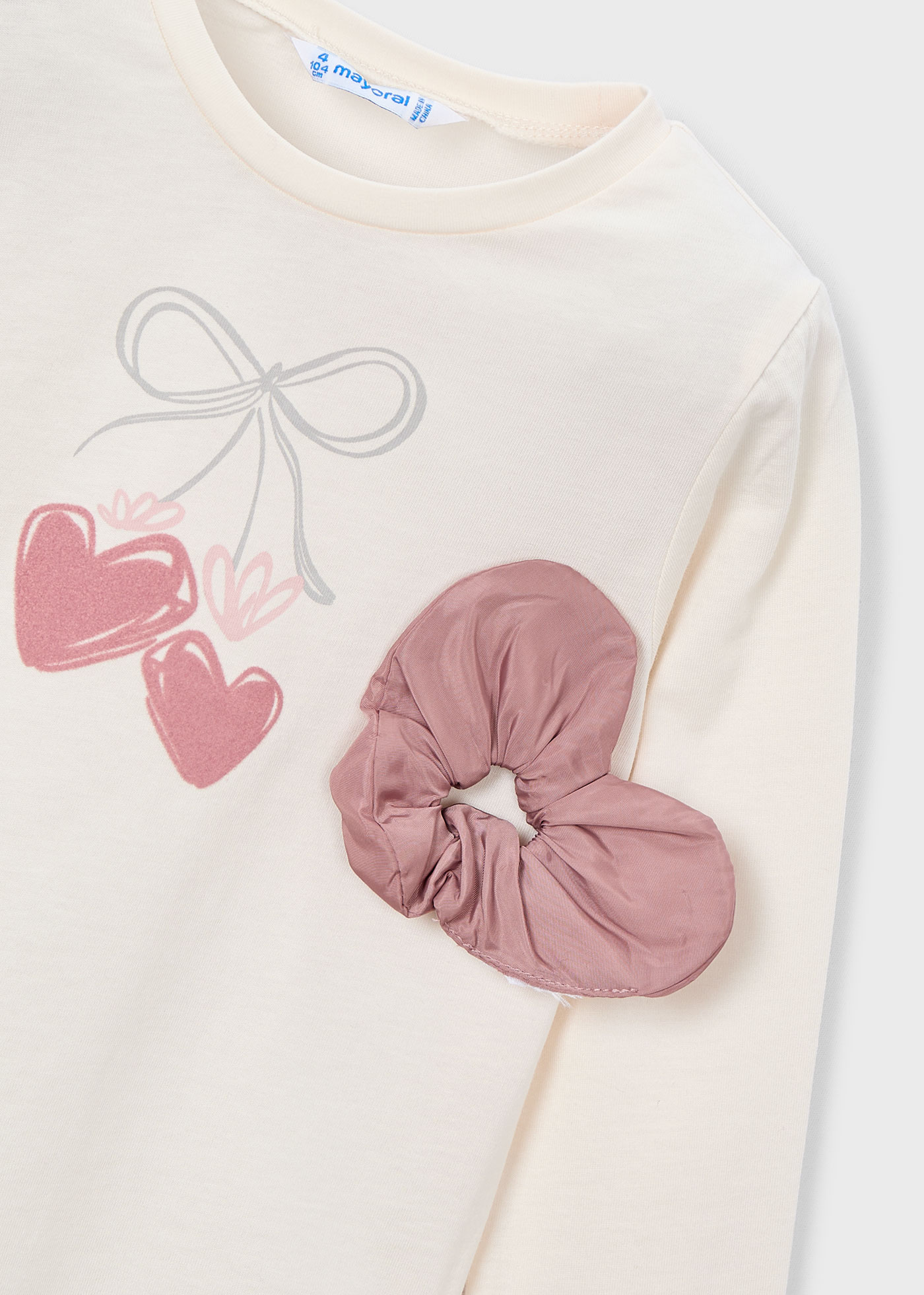 Camiseta con coletero niña