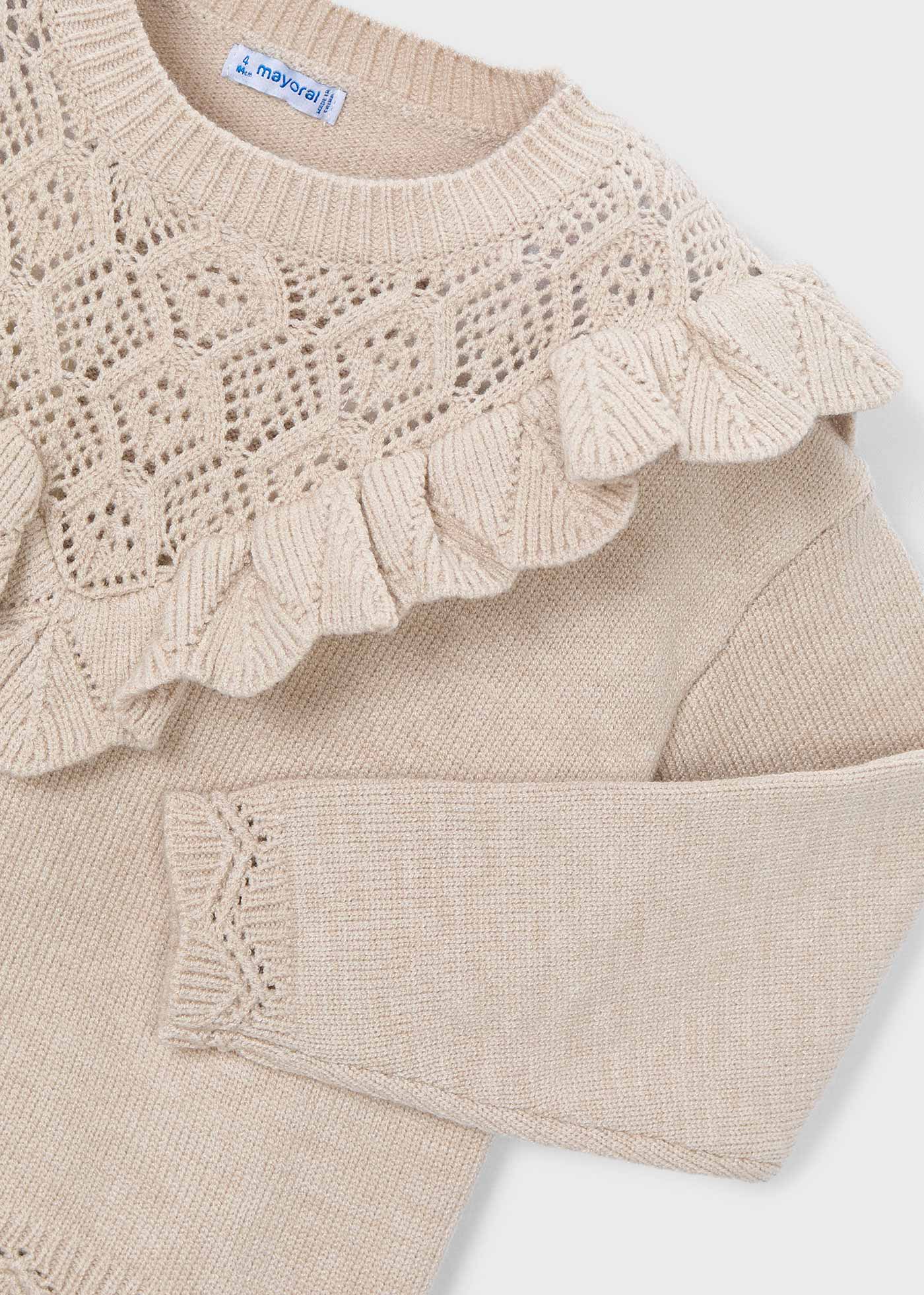 Ażurowy sweter trykotowy dla dziewczynki