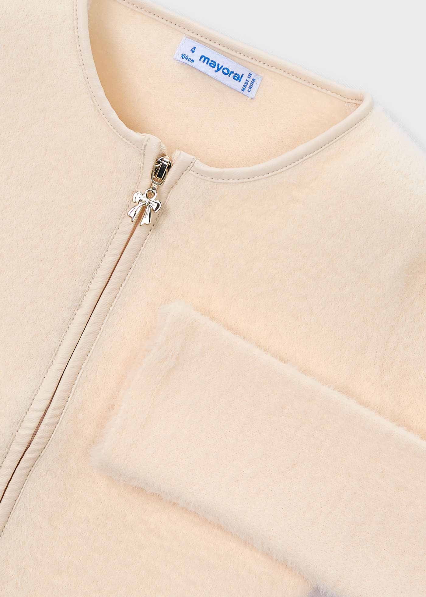 Cardigan en tricot fourré fille