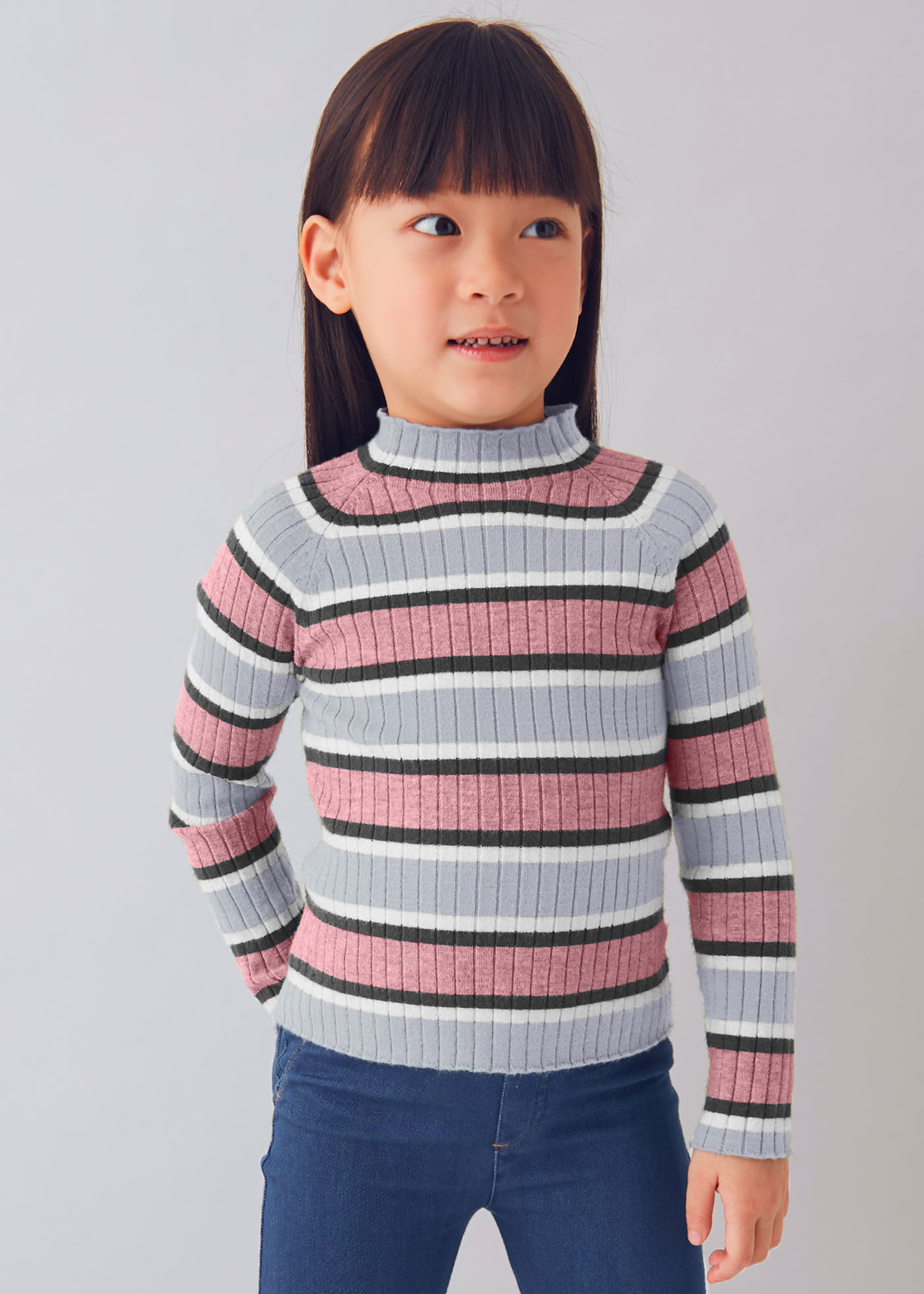 Camisola gola tricô menina