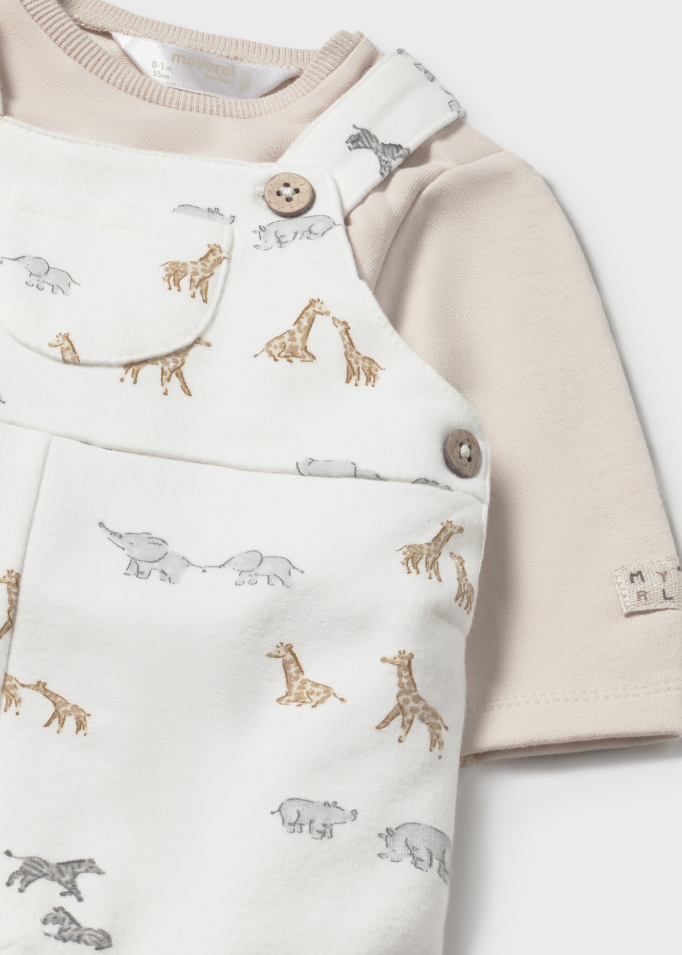 Conjunto peto estampado y playera recién nacido